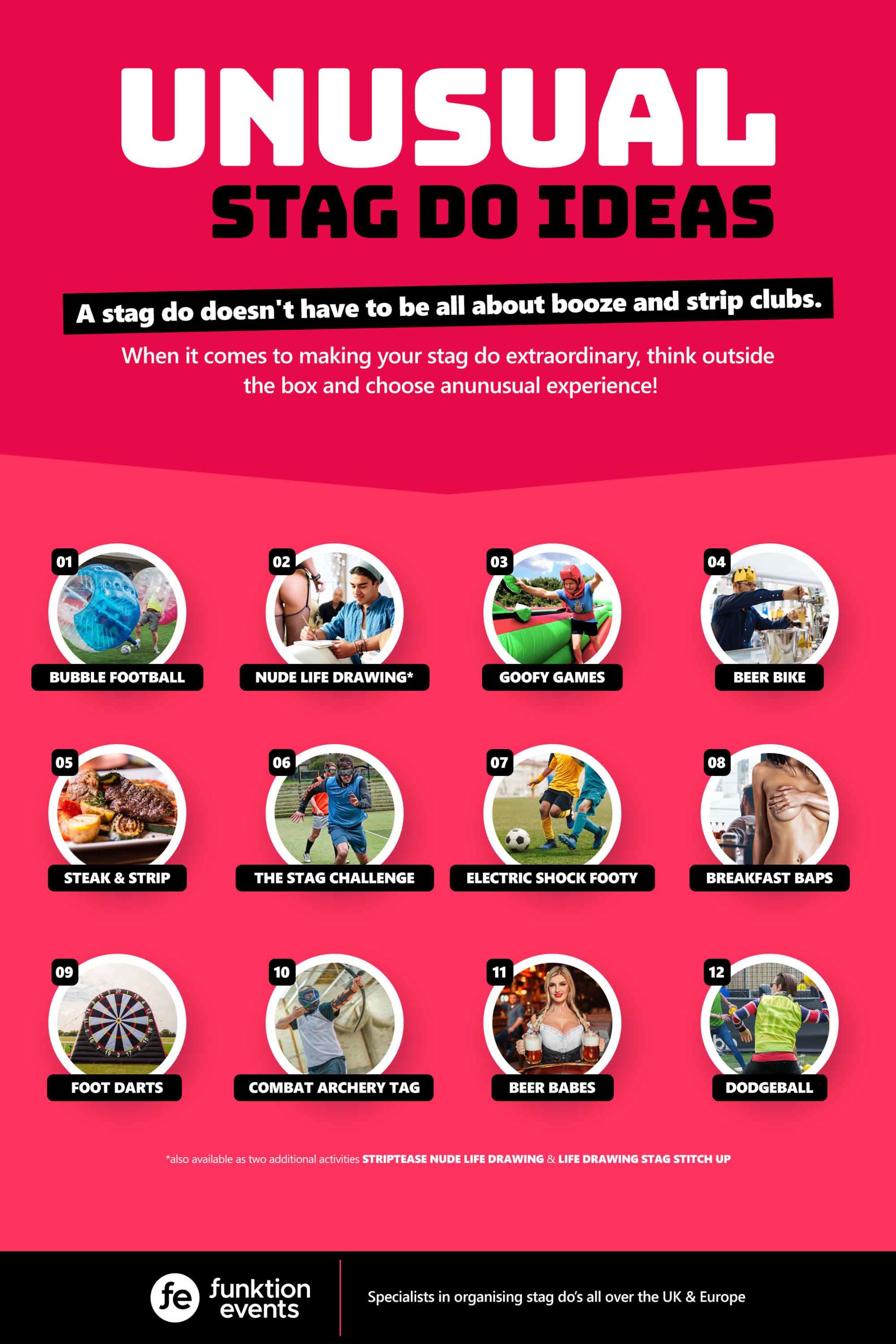 Unusual Stag Do Activity Ideas Infographic
