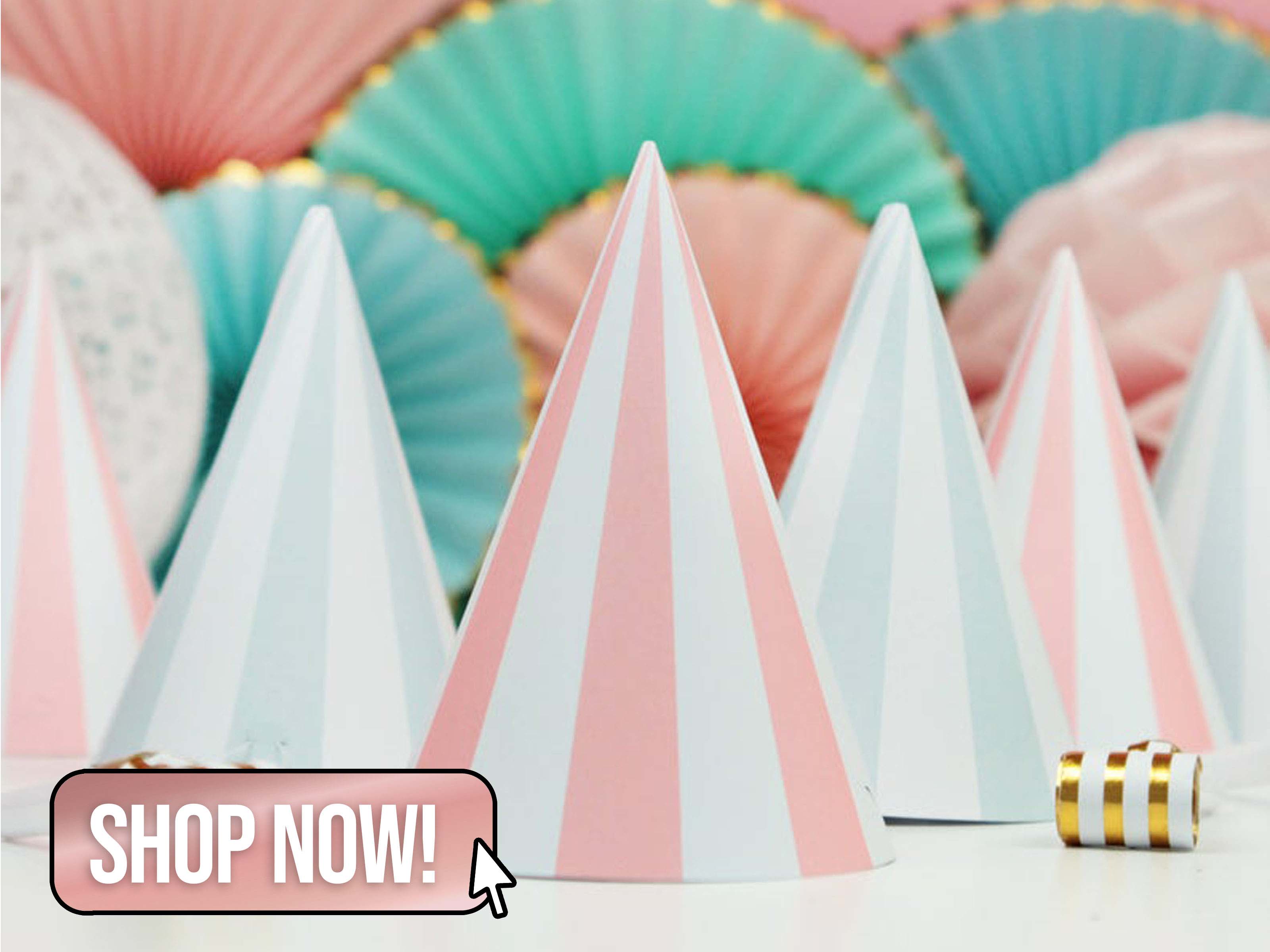 Striped Pastel Party Hats