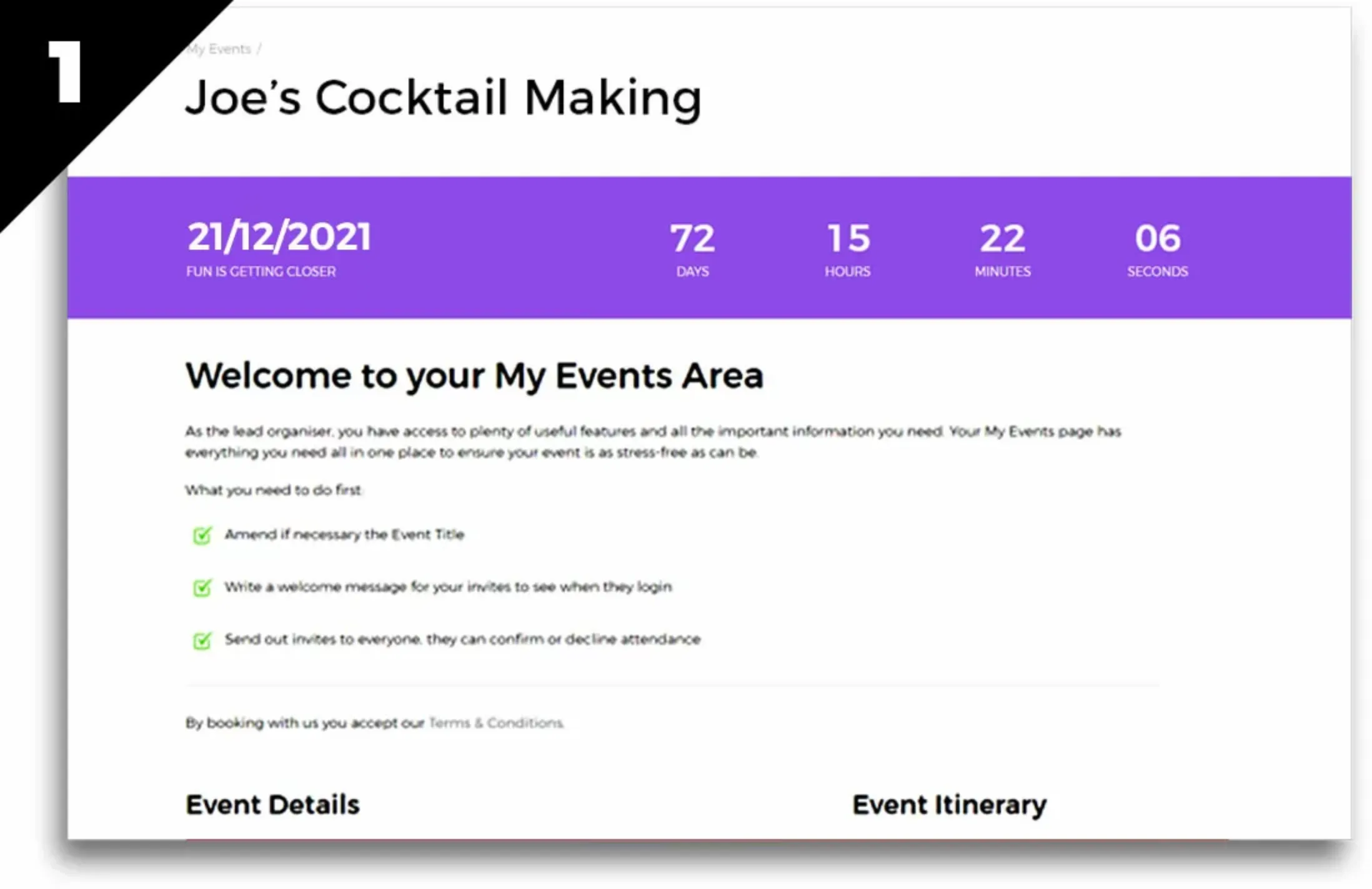 My Events VIP Area - Hassle Free