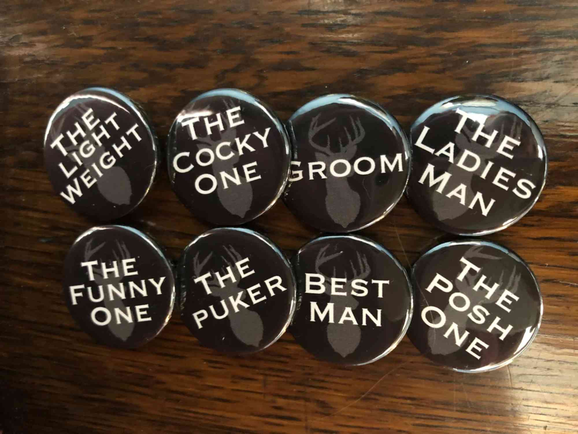Gay Stag Do Accessories - Custom Badges