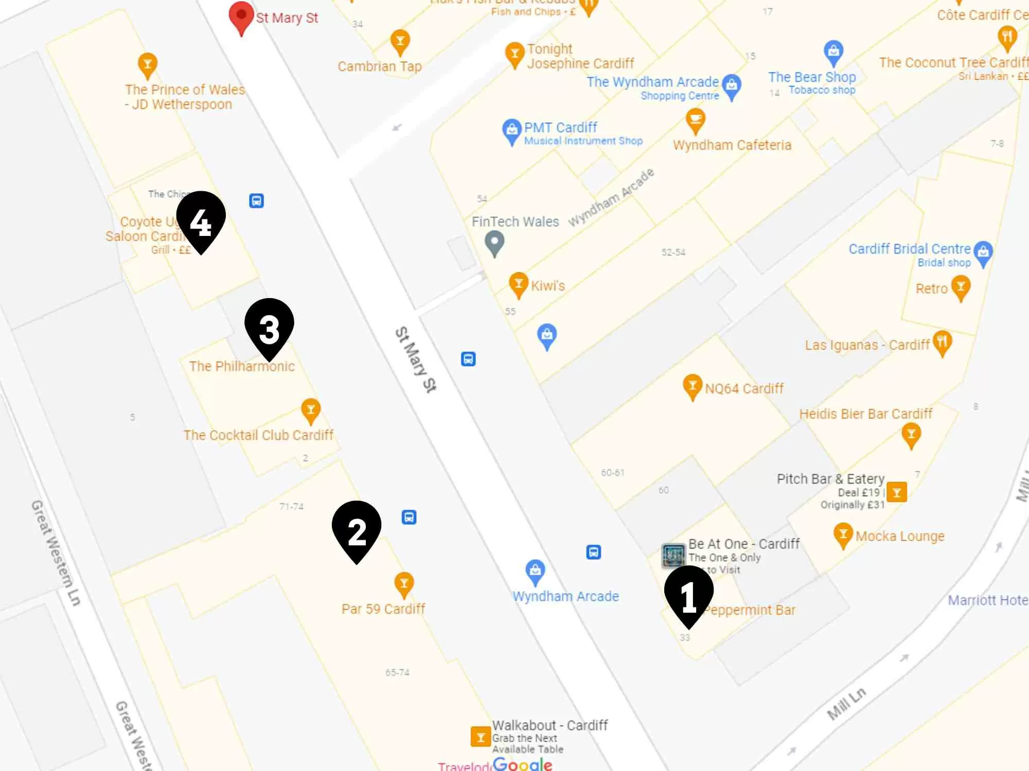 Hen Party Bar Crawl - St Mary Street Cardiff