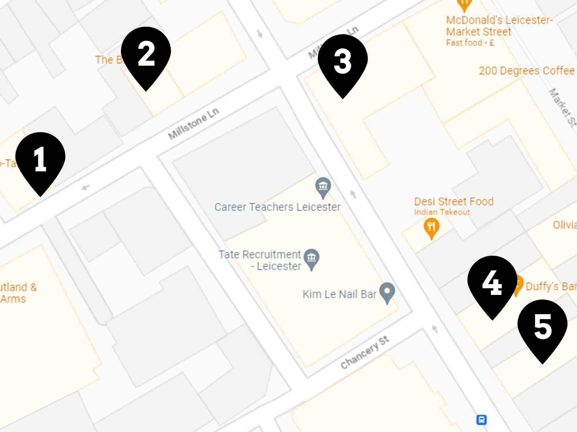 Leicester - Millstone Lane Bar Crawl Map