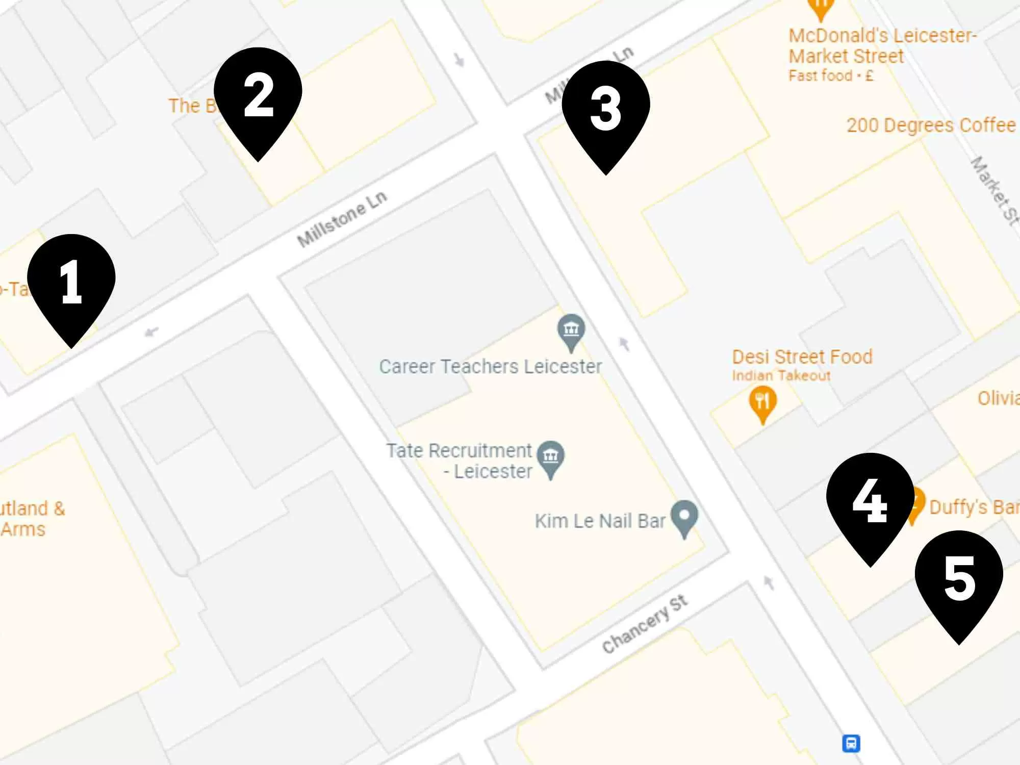 Leicester - Millstone Lane Bar Crawl Map Leicester - Millstone Lane Bar Crawl Map