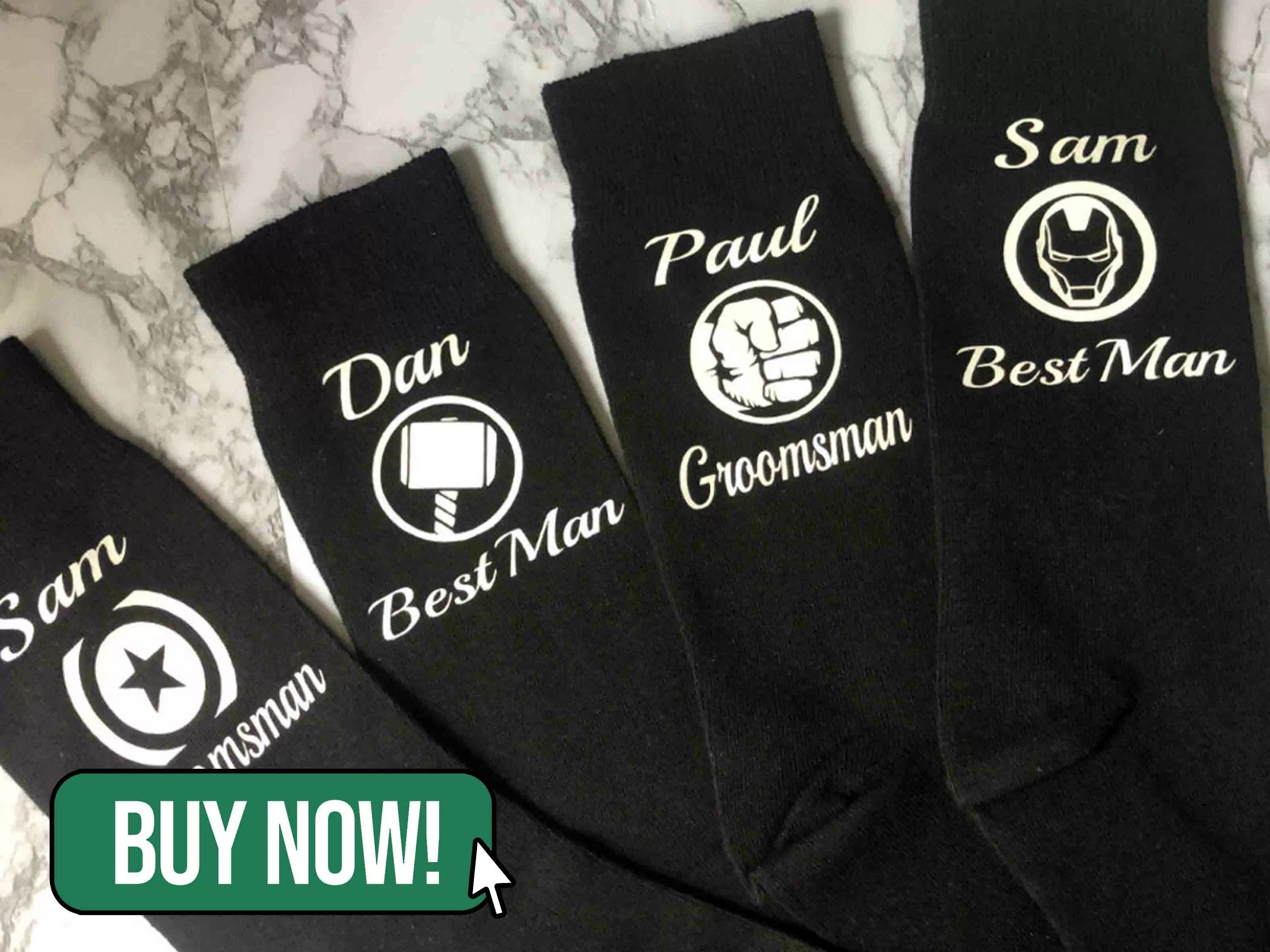 Superhero Wedding Socks for Groom & Groomsmen - Alittlebitofsometing
