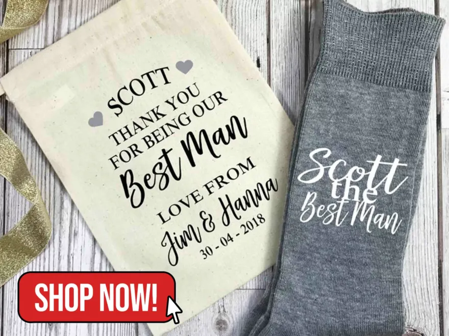Personalised Best Man Wedding Morning Socks - TheRustyBear