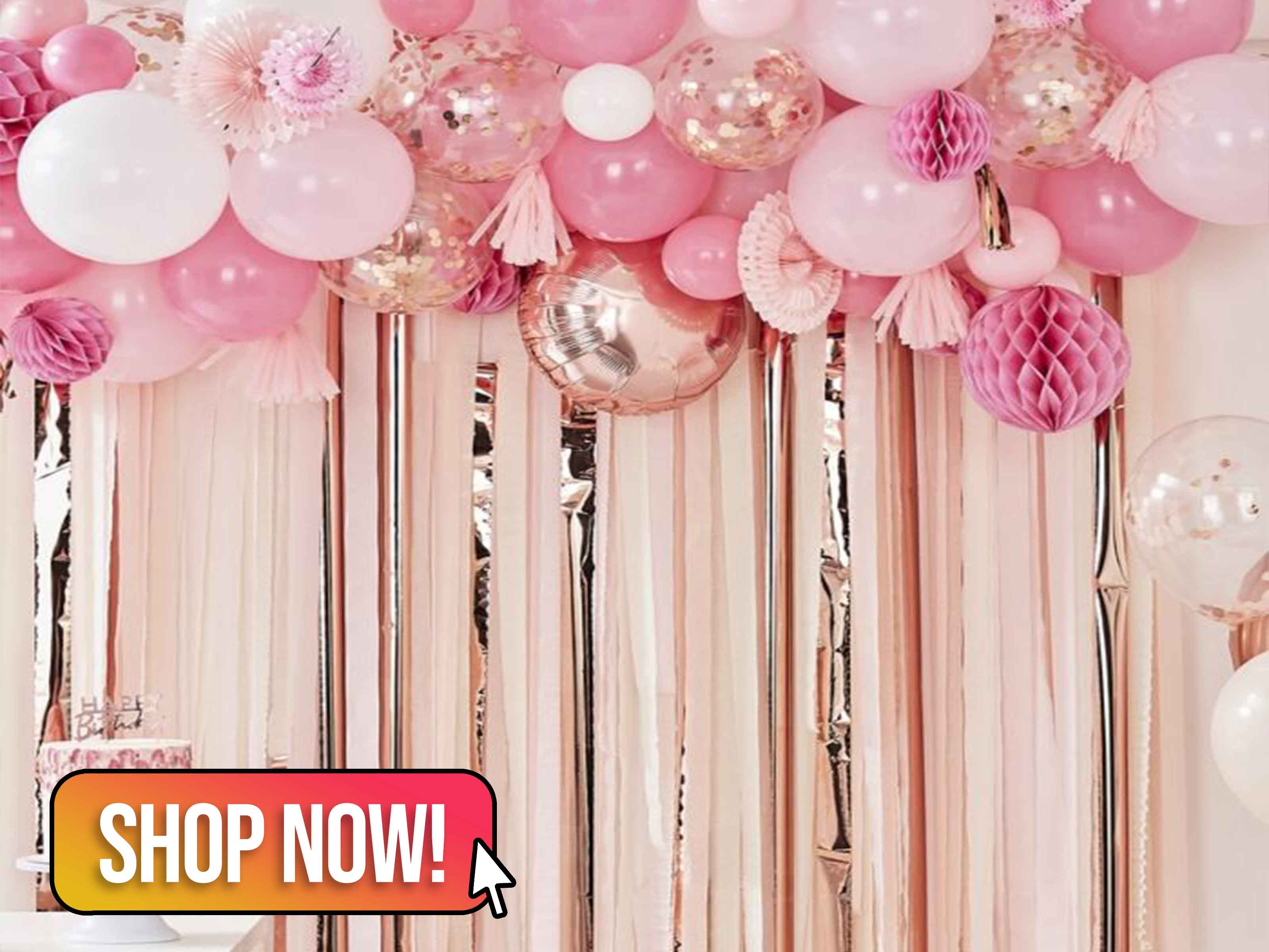 BLUSH AND PEACH BALLOON AND FAN GARLAND - Ginger Ray