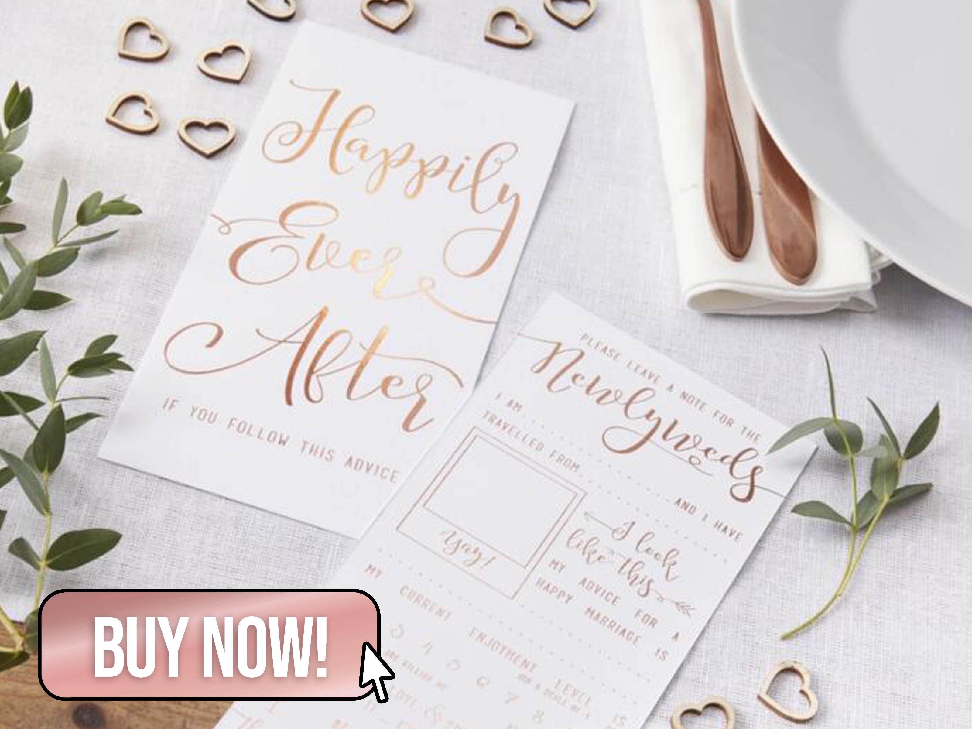 Rose Gold Foiled Advice for the Newly Weds Cards