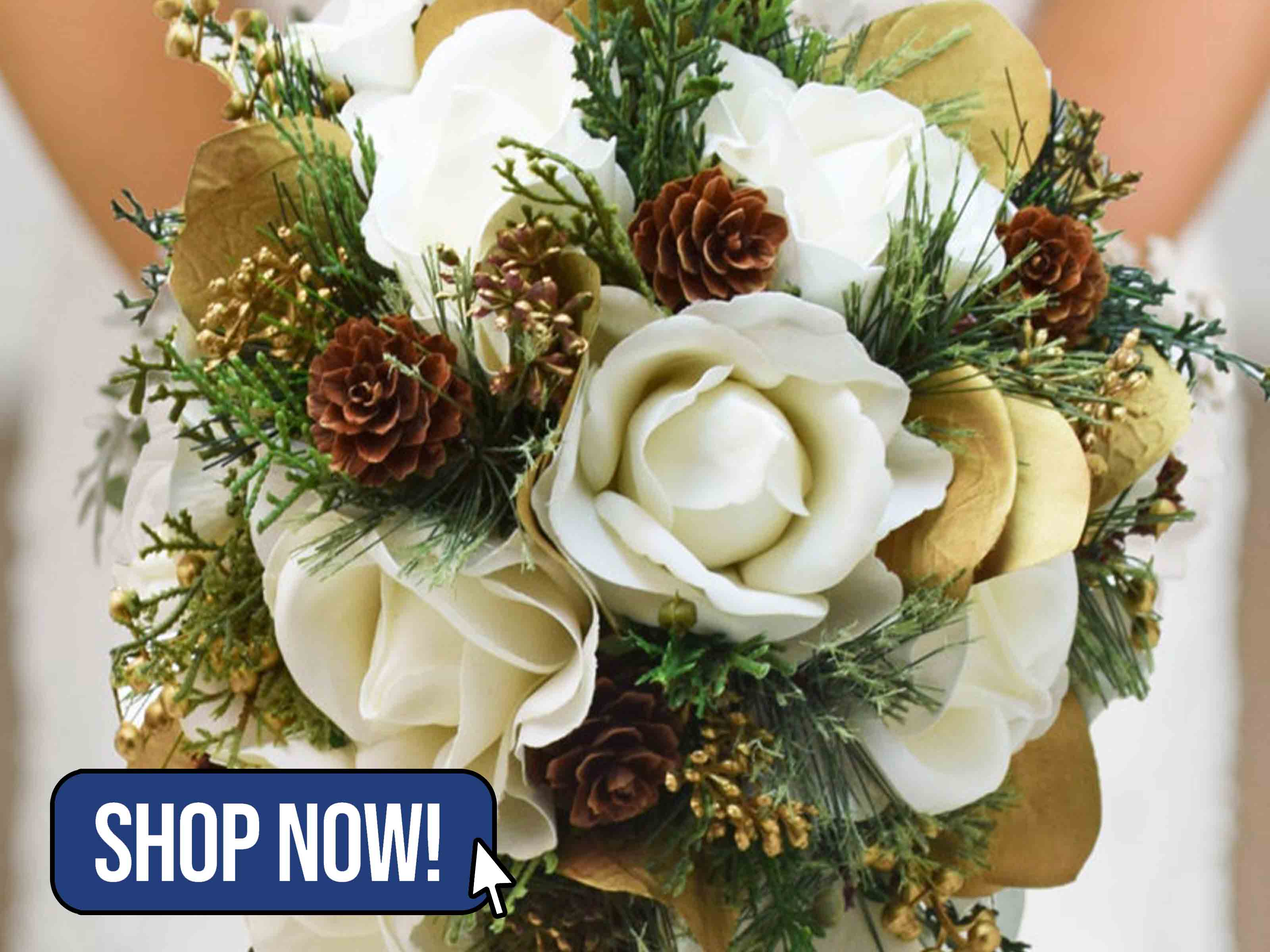 Winter Wedding Bridal Bouquet Evergreens - SongsFromTheGarden