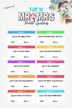 Mr right mrs right baby shower game