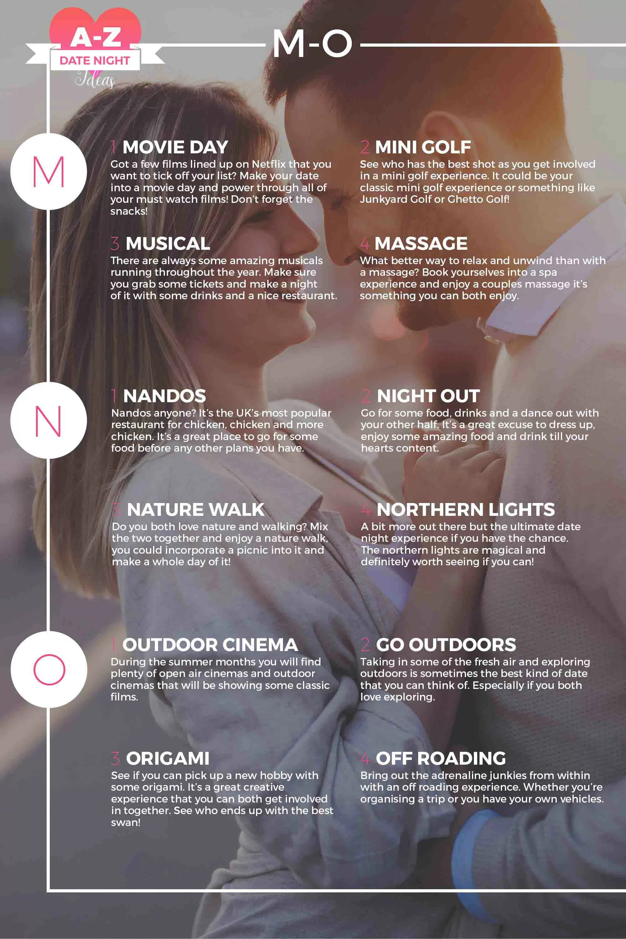 A-Z Date Night Ideas (MNO) A-Z Date Night Ideas (MNO)