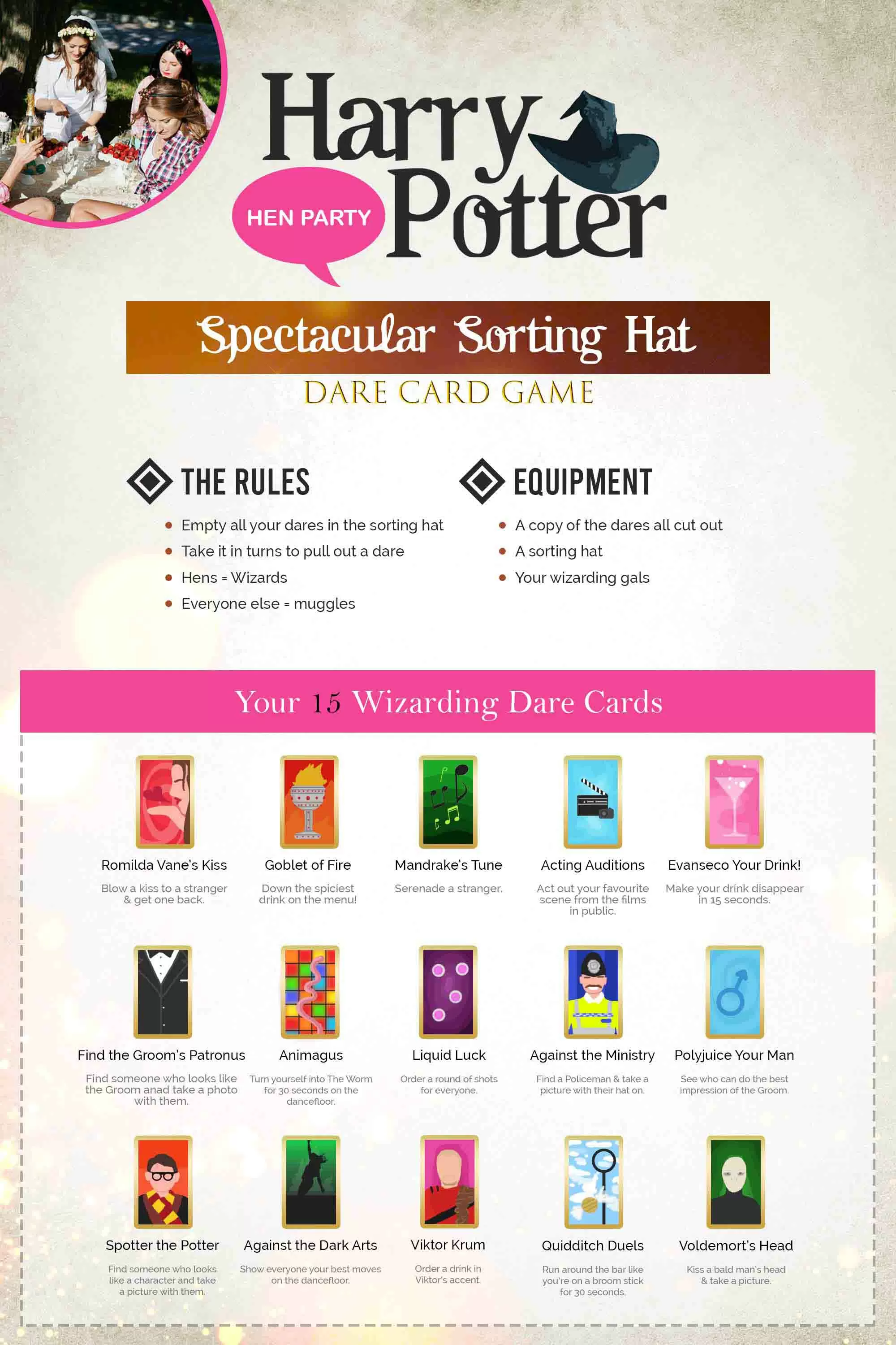 Spectacular Sorting Hat Dare Card Game