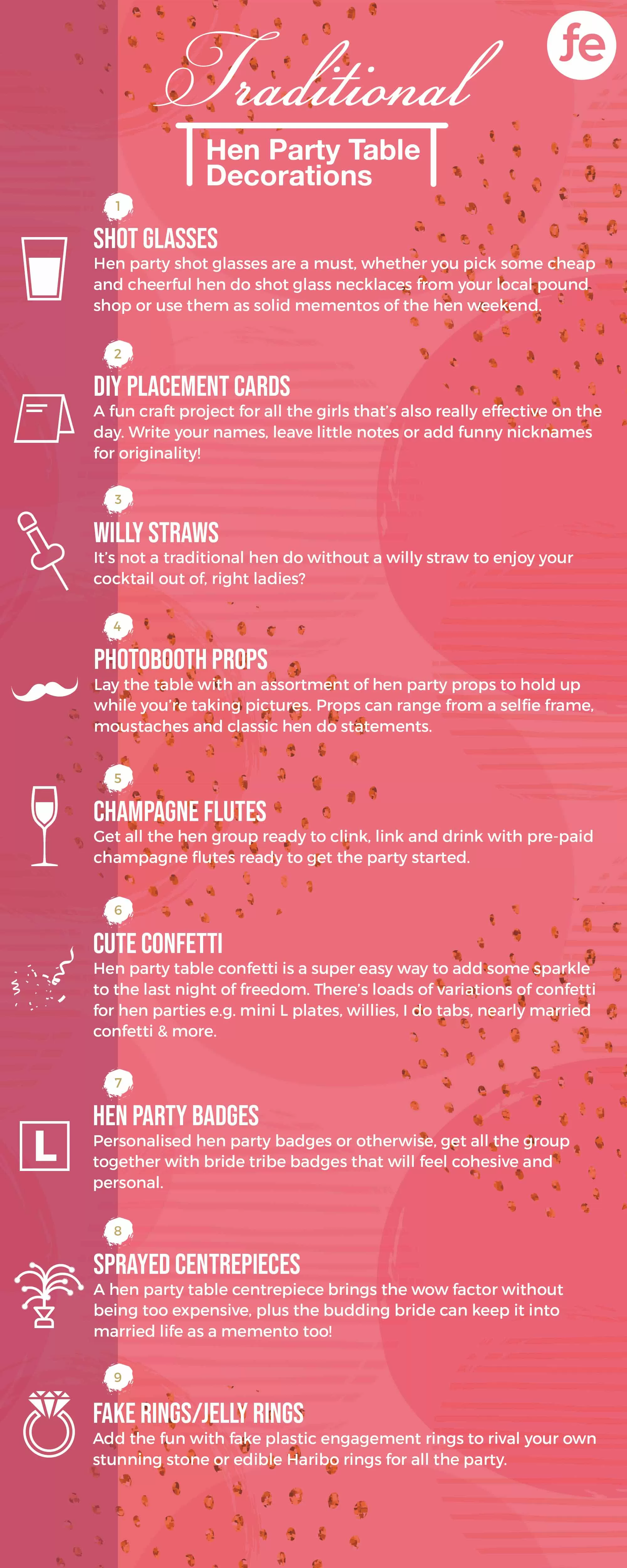 Hen Party Table Decorations Traditional Hen Party Table Decorations Traditional