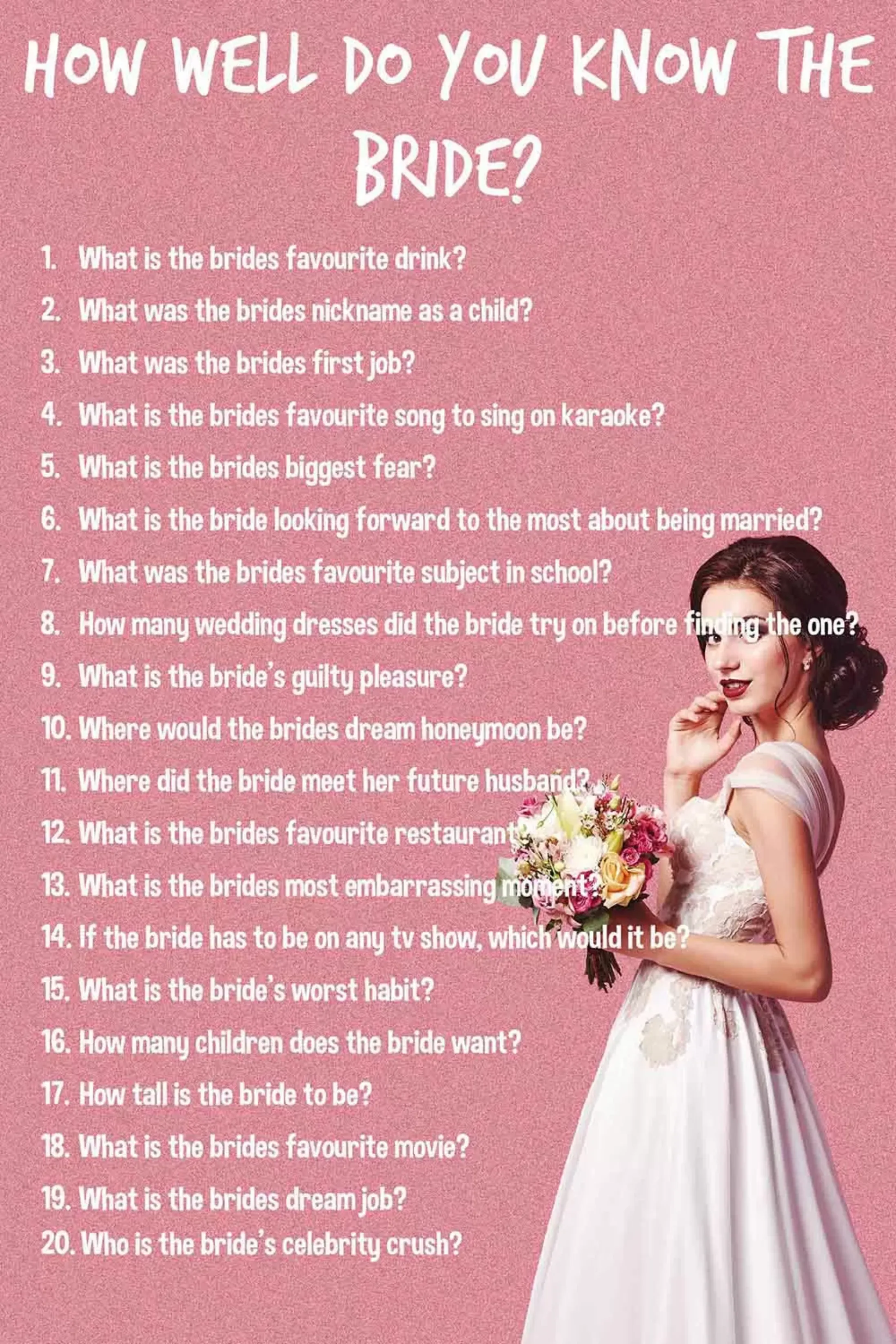 How Well Do You Know the Bride?