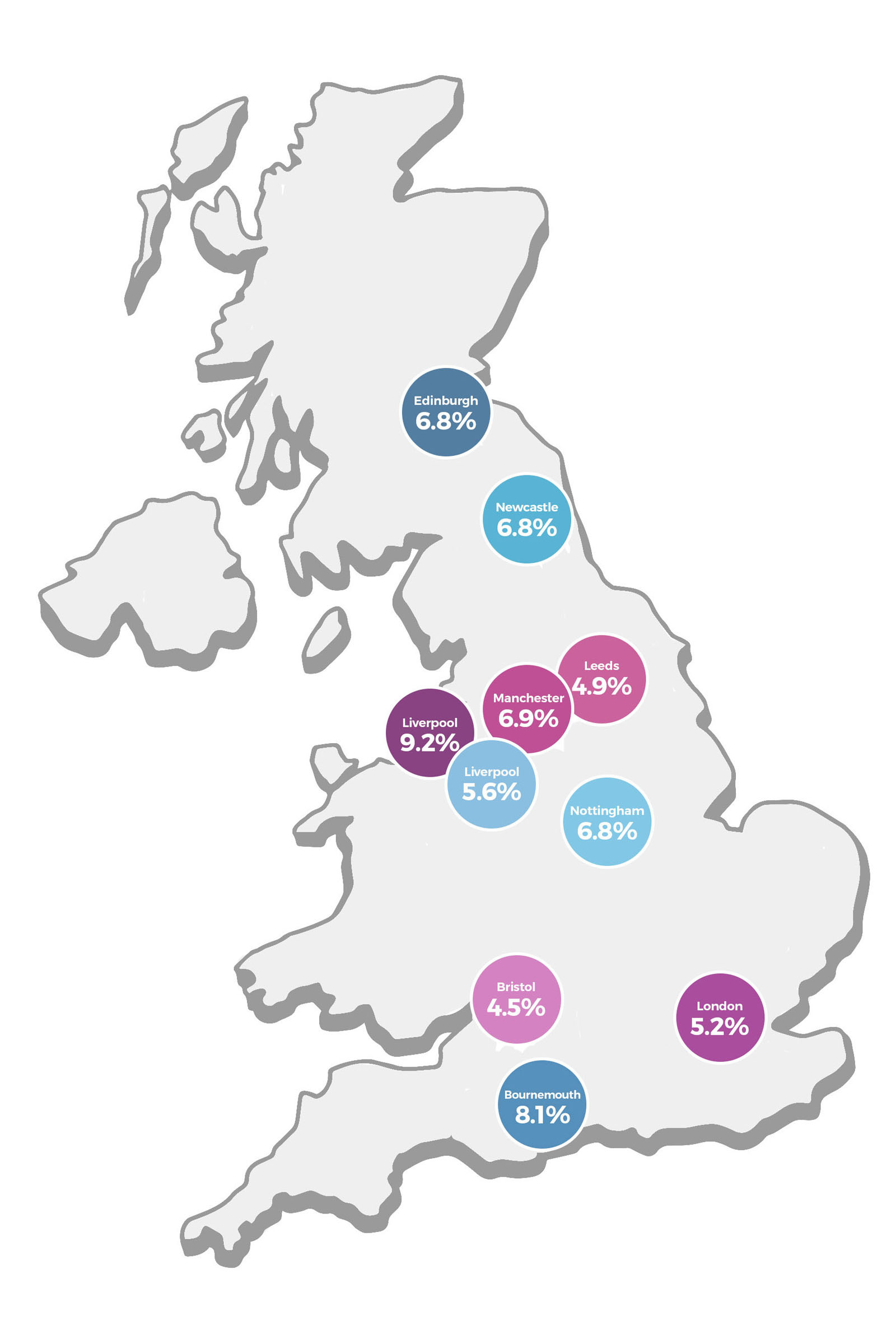The Great Big Stag & Hen Do Trends Analysis - Locations Map