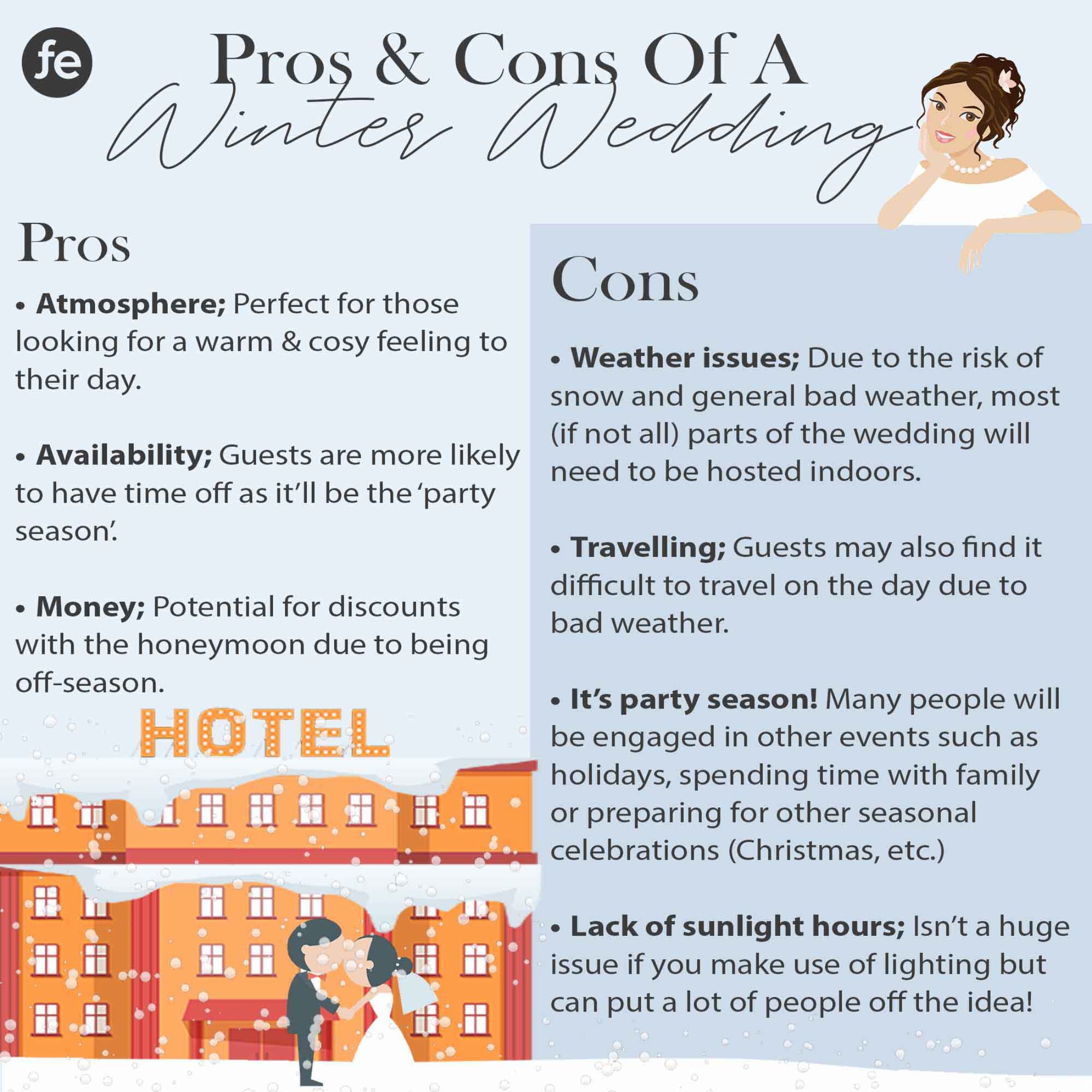 Winter Wedding Guide - Pros and Cons of A Winter Wedding