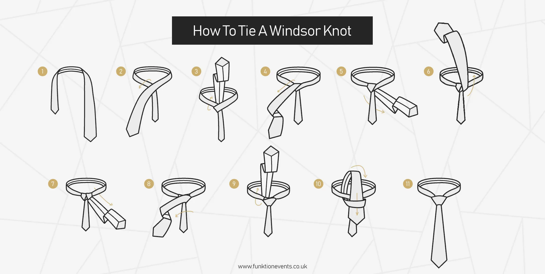 Steps For How To Tie A Windsor Knot
