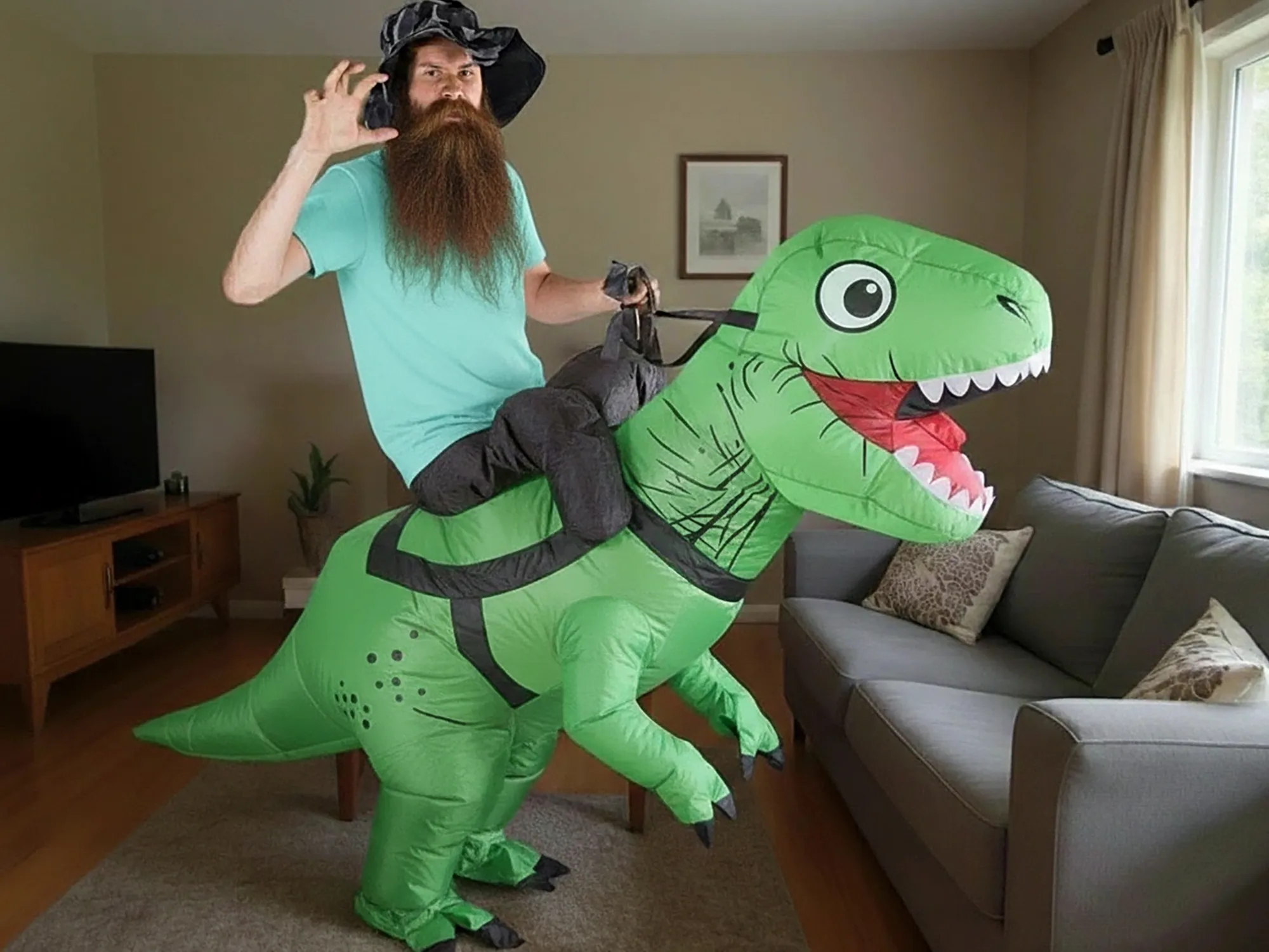 Inflatable Deluxe Dinosaur Riding Costume - Amazon