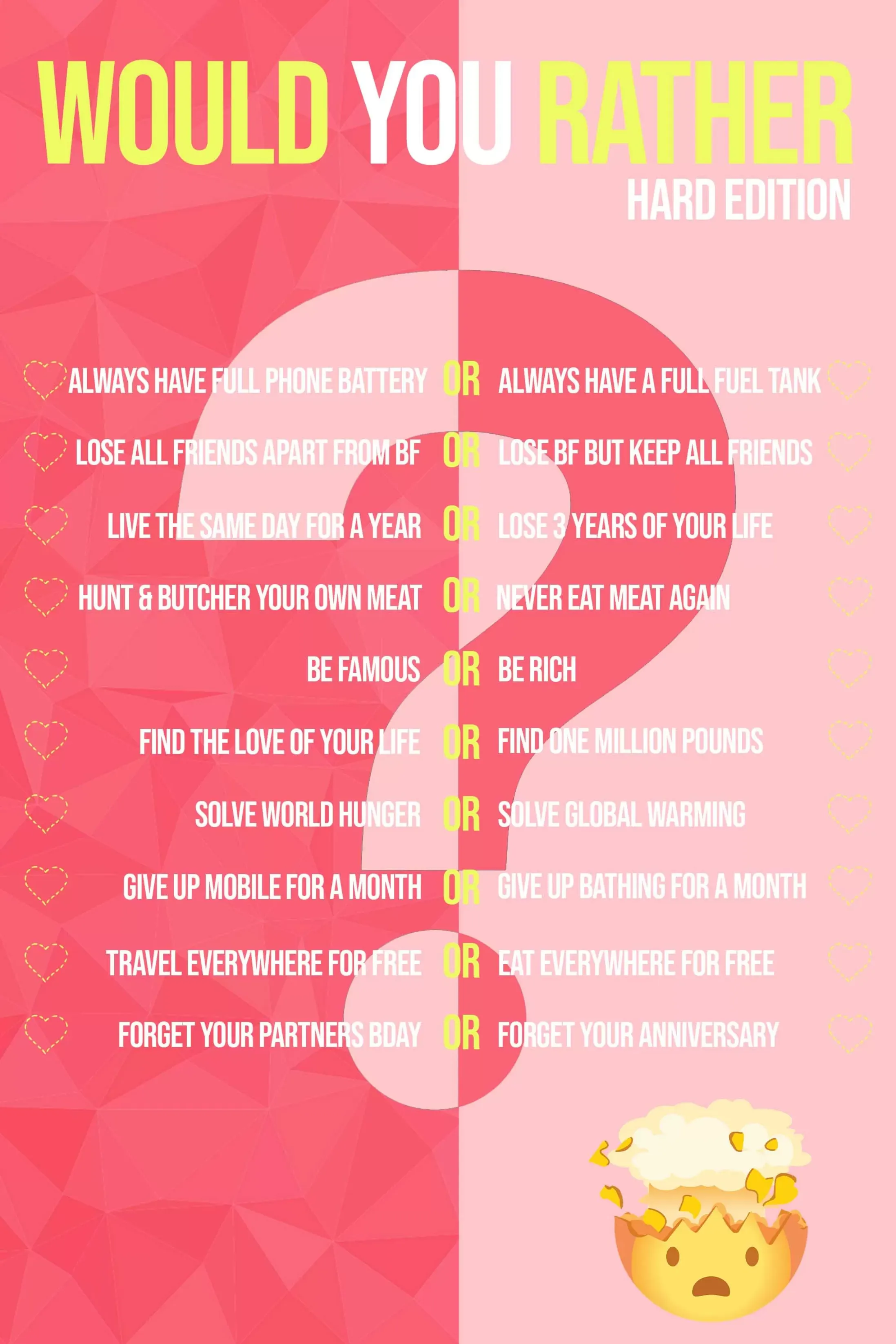 Would You Rather Hard Edition