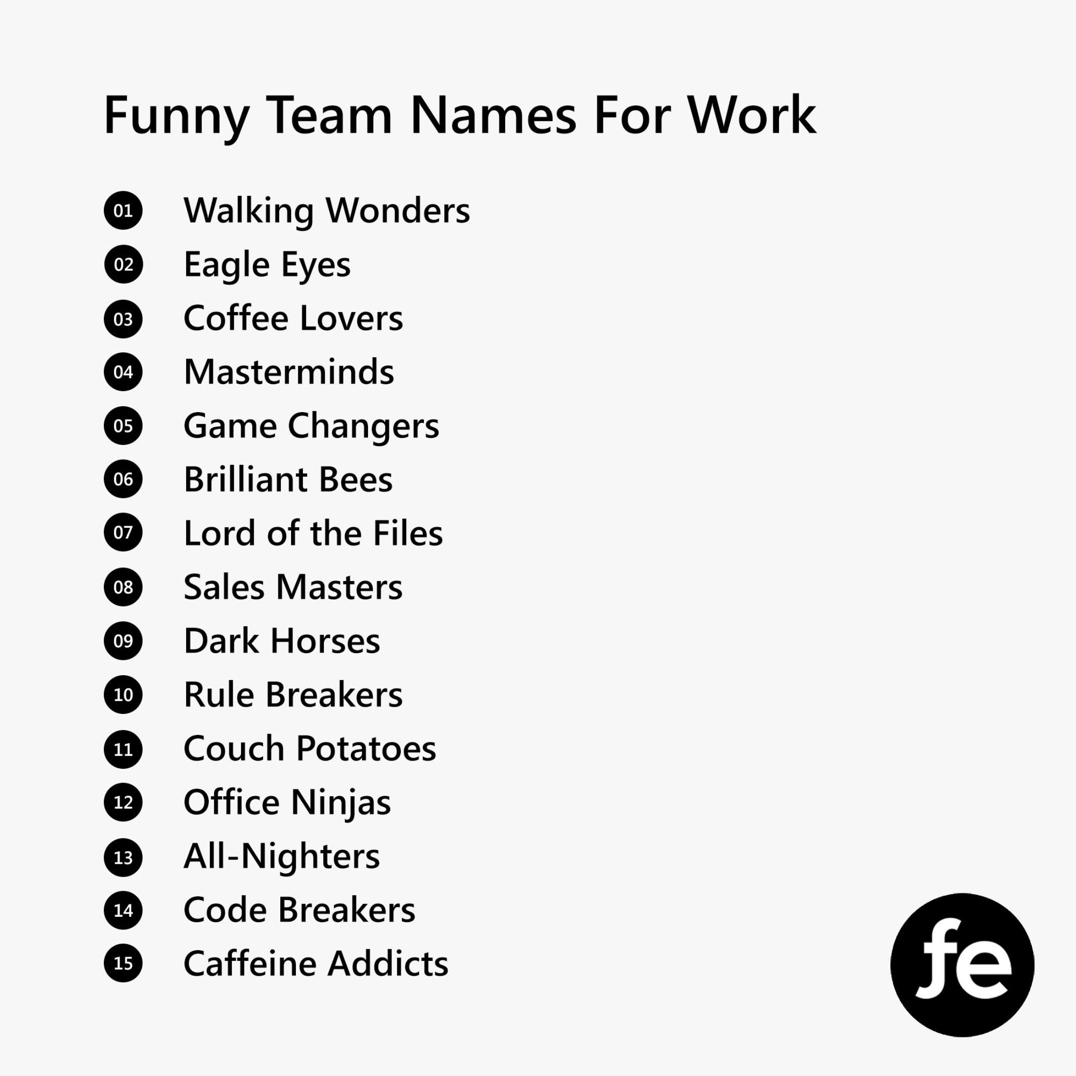 Funny Team Names For Work