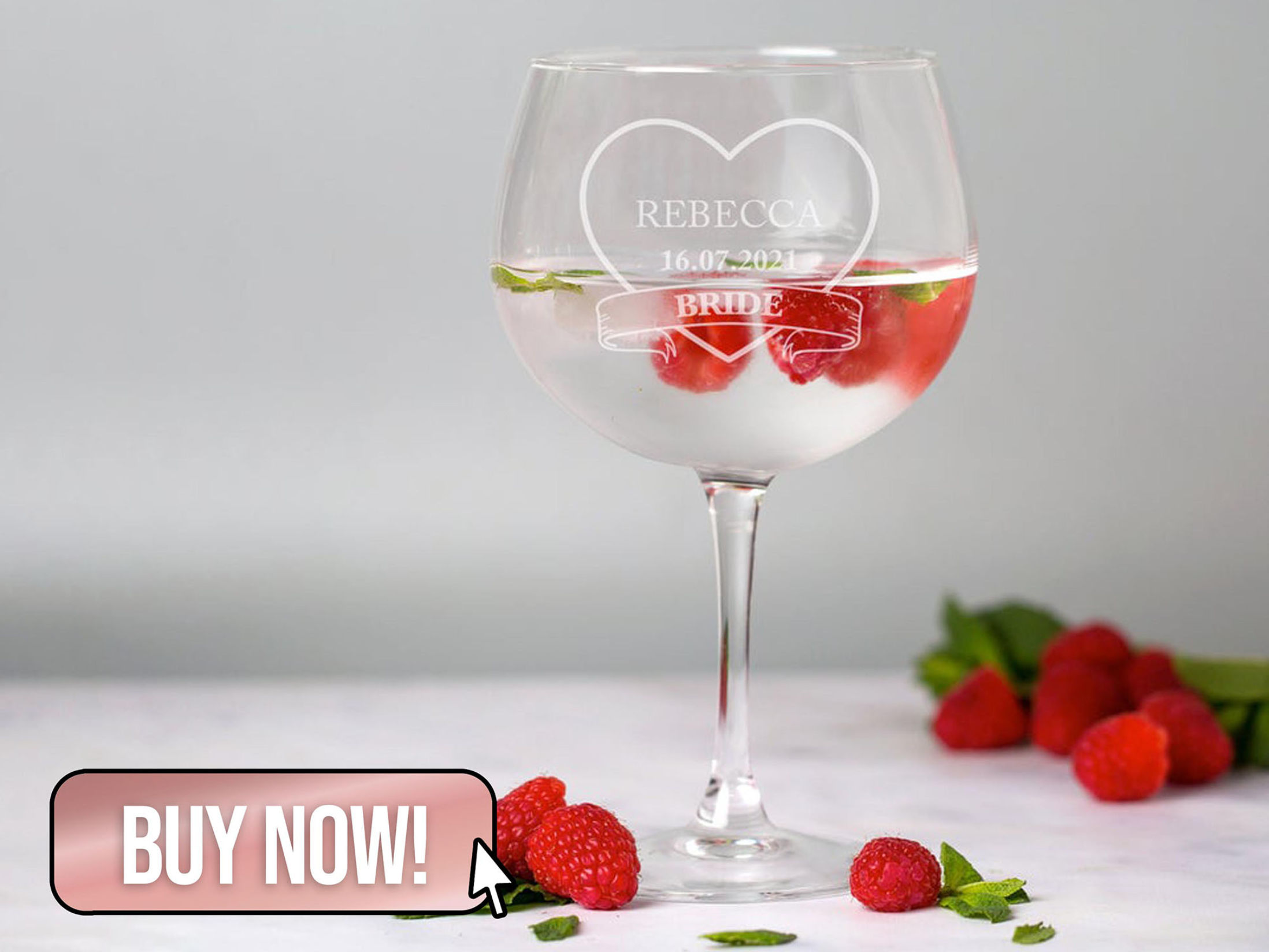 Personalised Bride Gin Glass