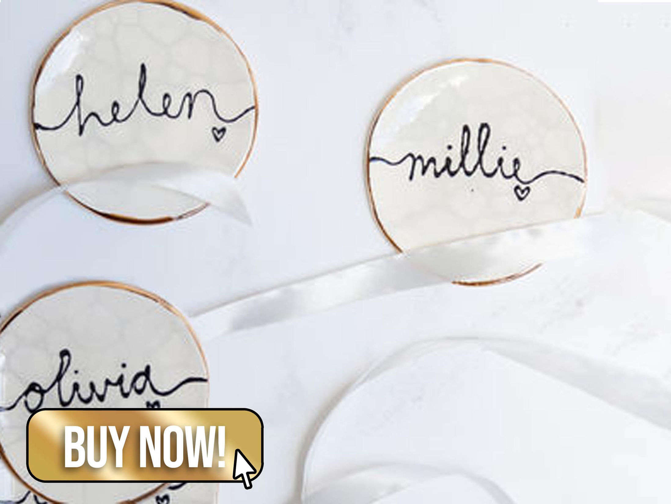 Personalised Marble Bridesmaid Jewellery Dishes