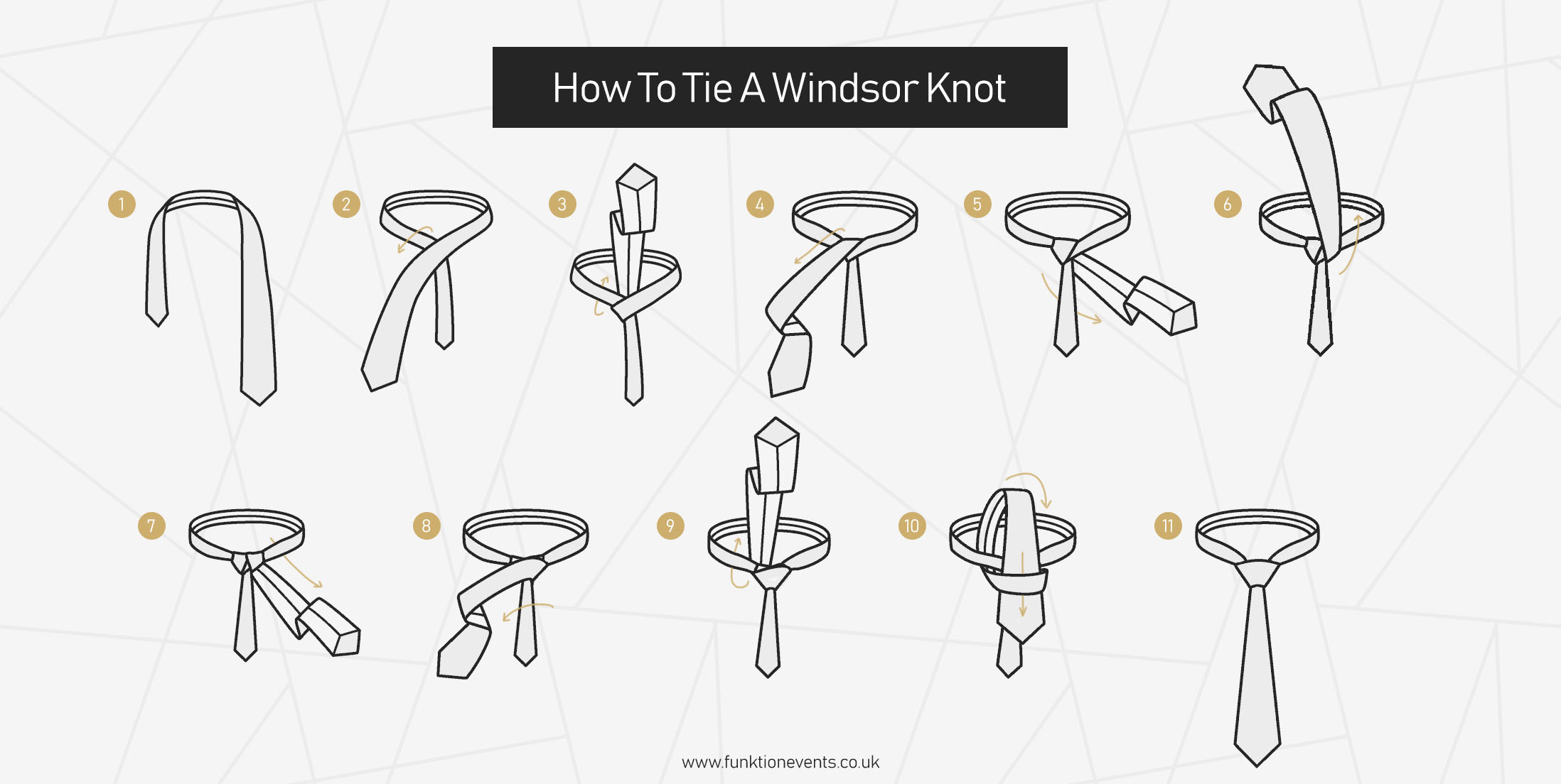 Steps For How To Tie A Windsor Knot