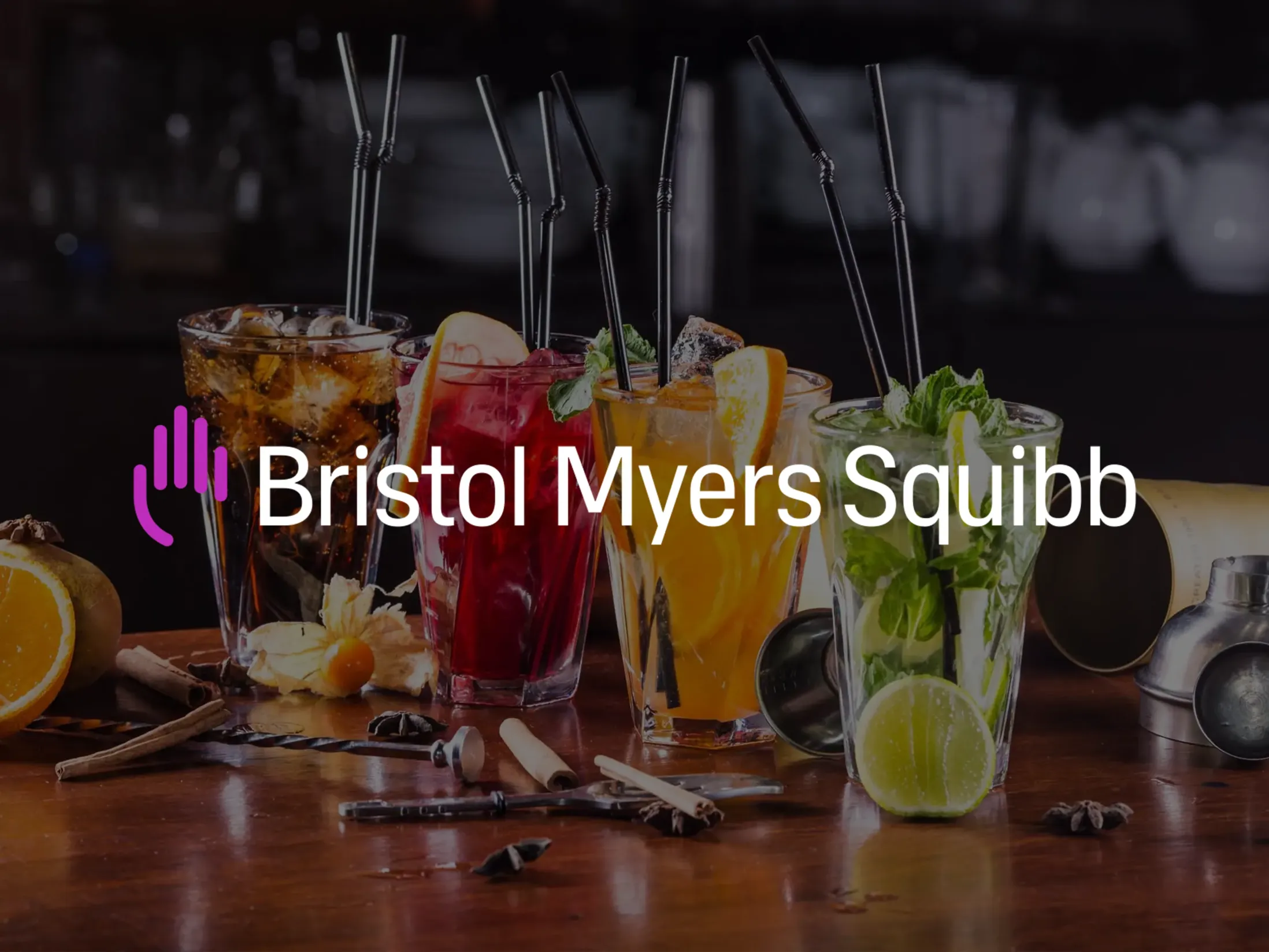 Bristol-Myers Squibb cocktail making team building event
