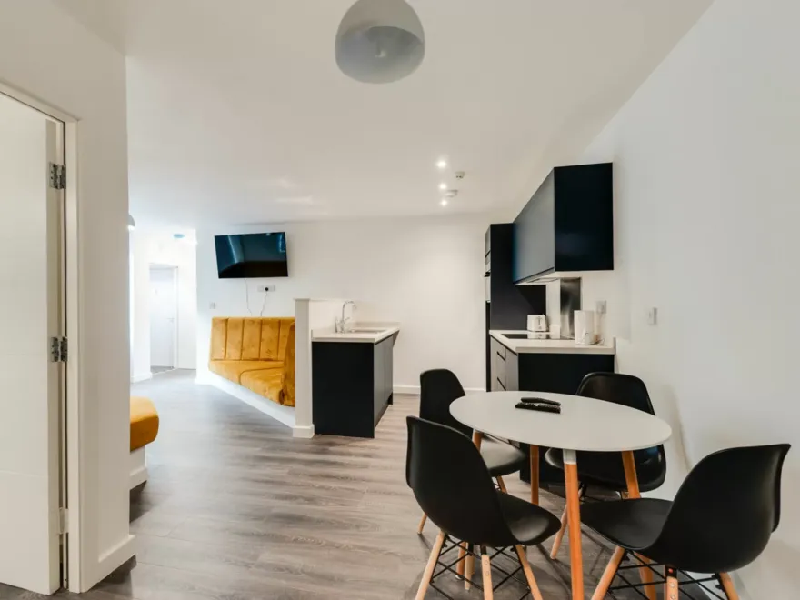 Bold Street - Yellow Seating and Kitchen 2