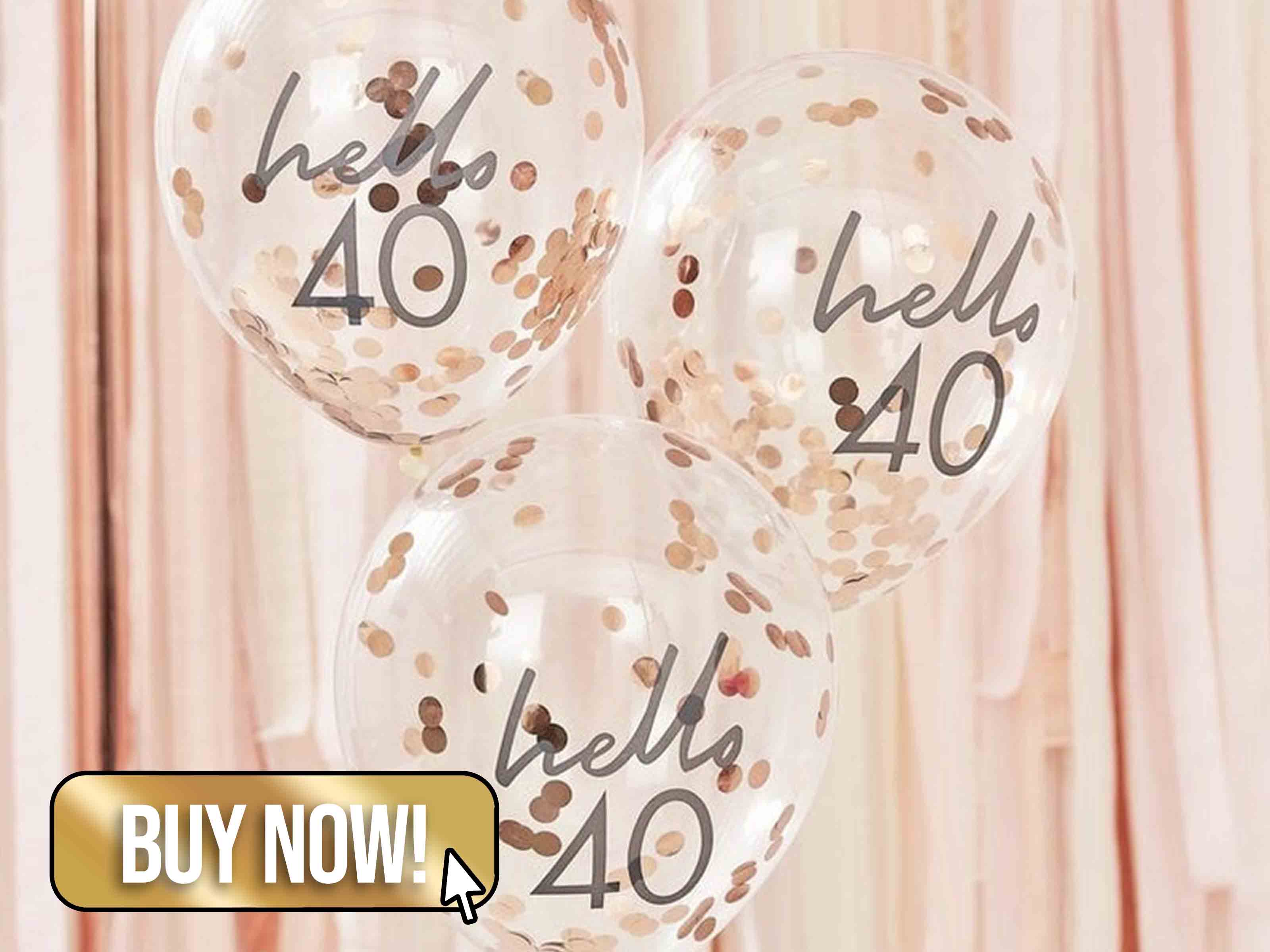 Rose Gold 40th Birthday Balloons - PartyTouchesUK