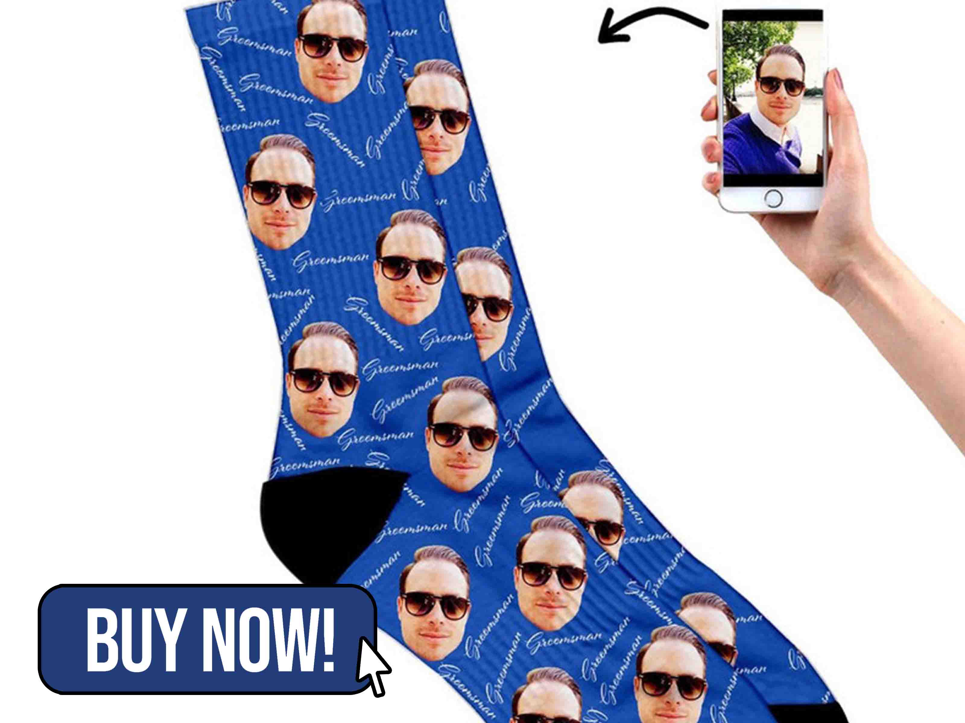 Custom Face Groomsmen Socks - SocksSmile