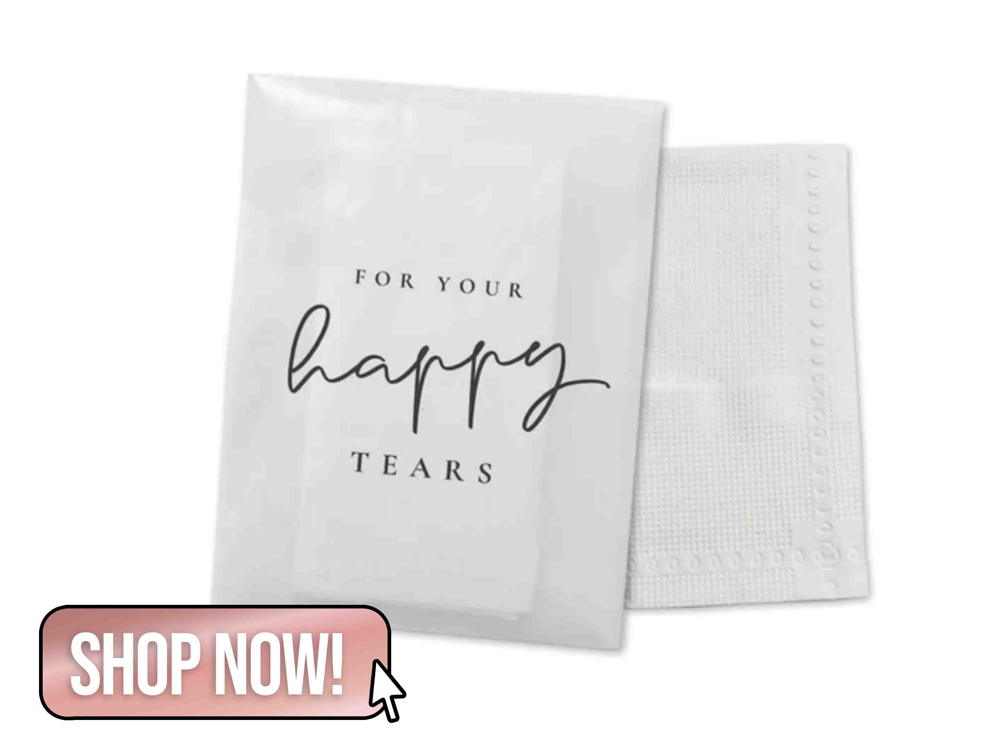 Happy Tears Tissue Packets - WedcoHandmade