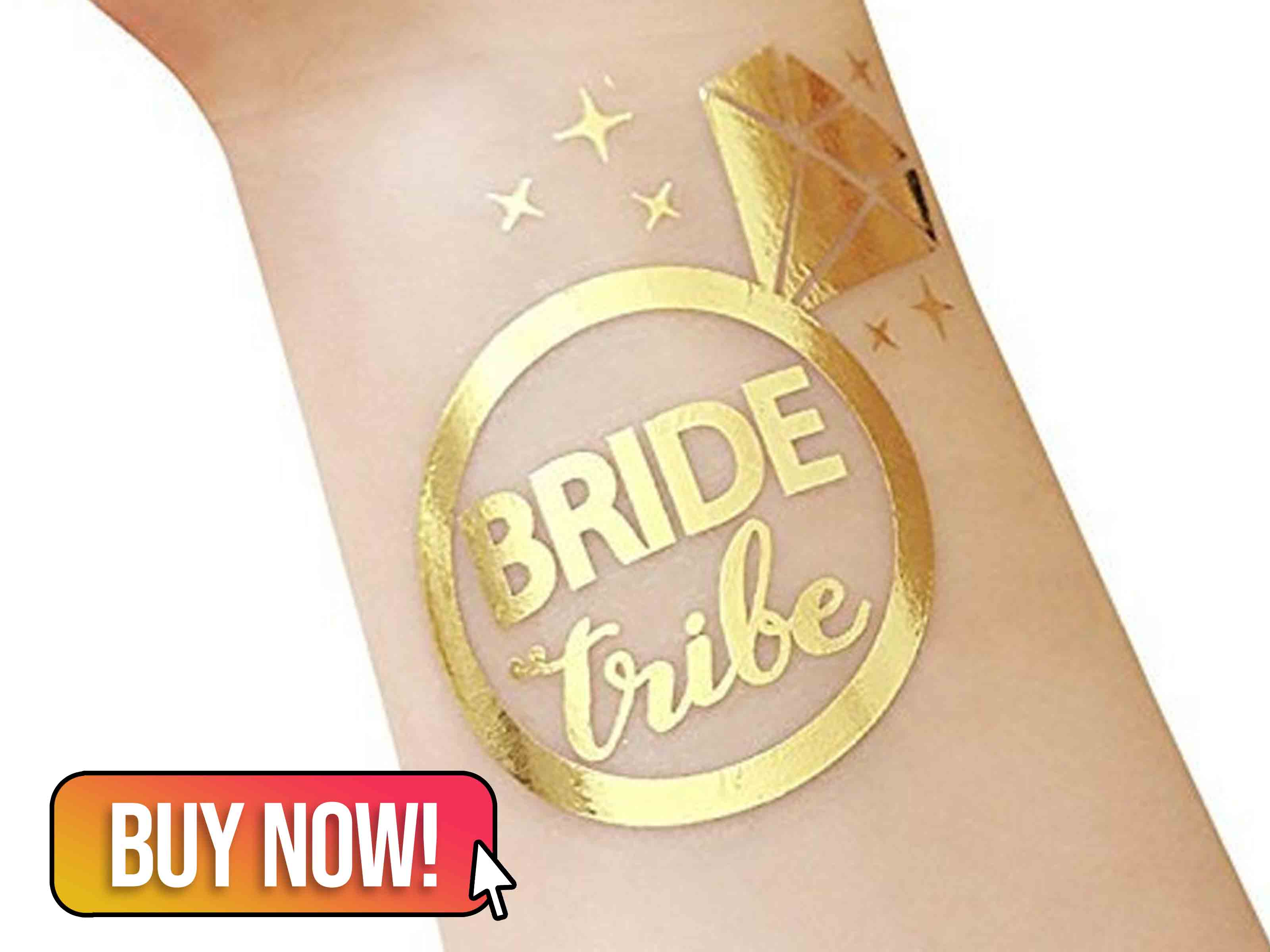 Gold DIY Temporary "Bride Tribe" Fake Tattoo - Happium