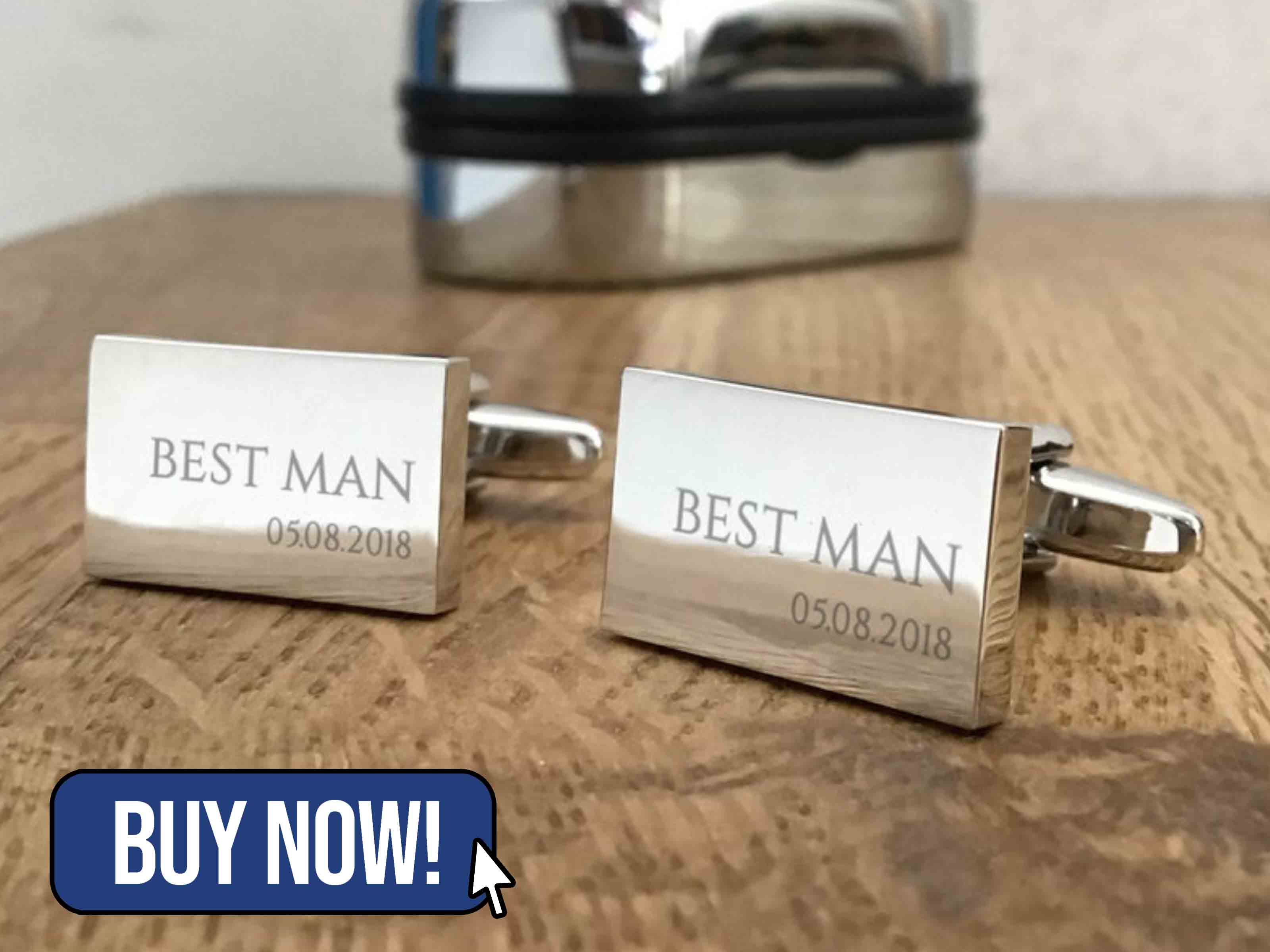 Engraved Best Man Wedding Cufflinks - CVEngraving