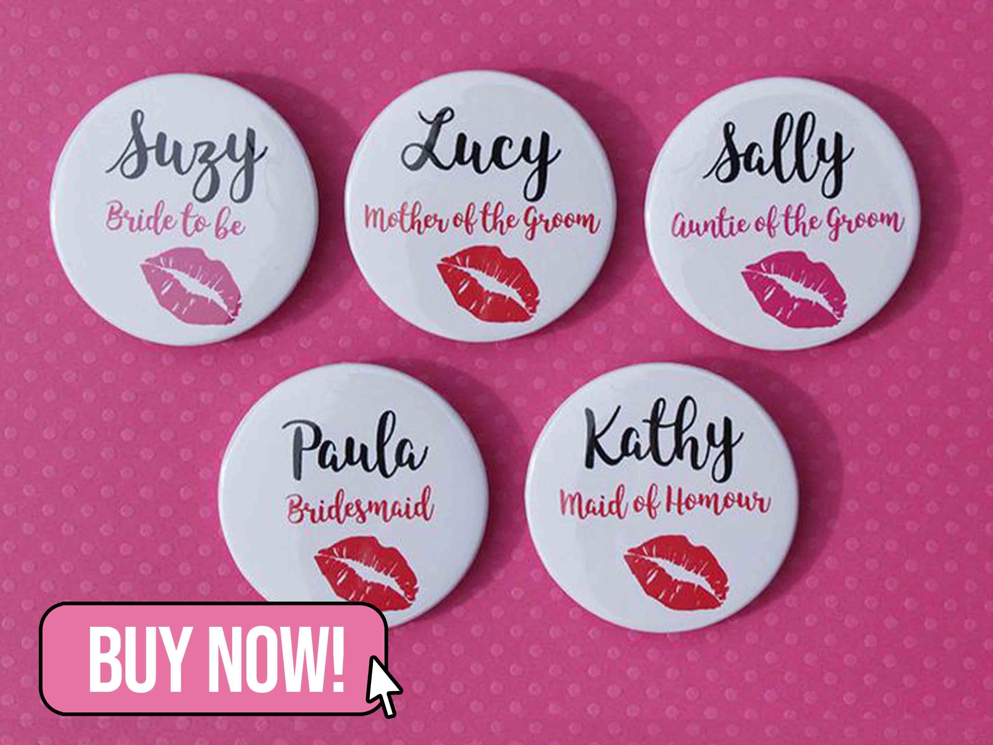 Personalised Hen Party Badges - Jollygoodcreations