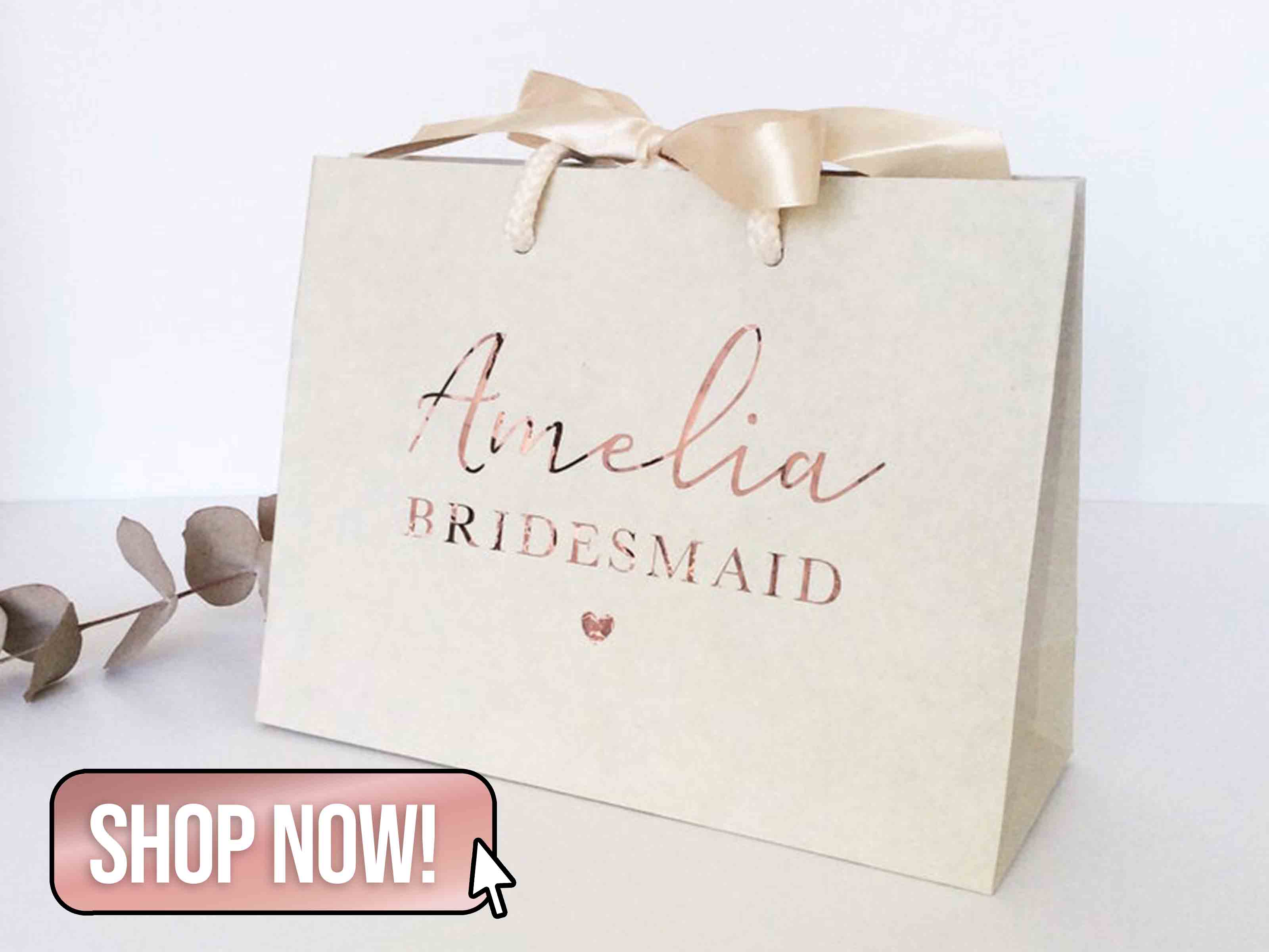 Personalised Cream Bridesmaid Gift Bag - LauraGodboldDesign
