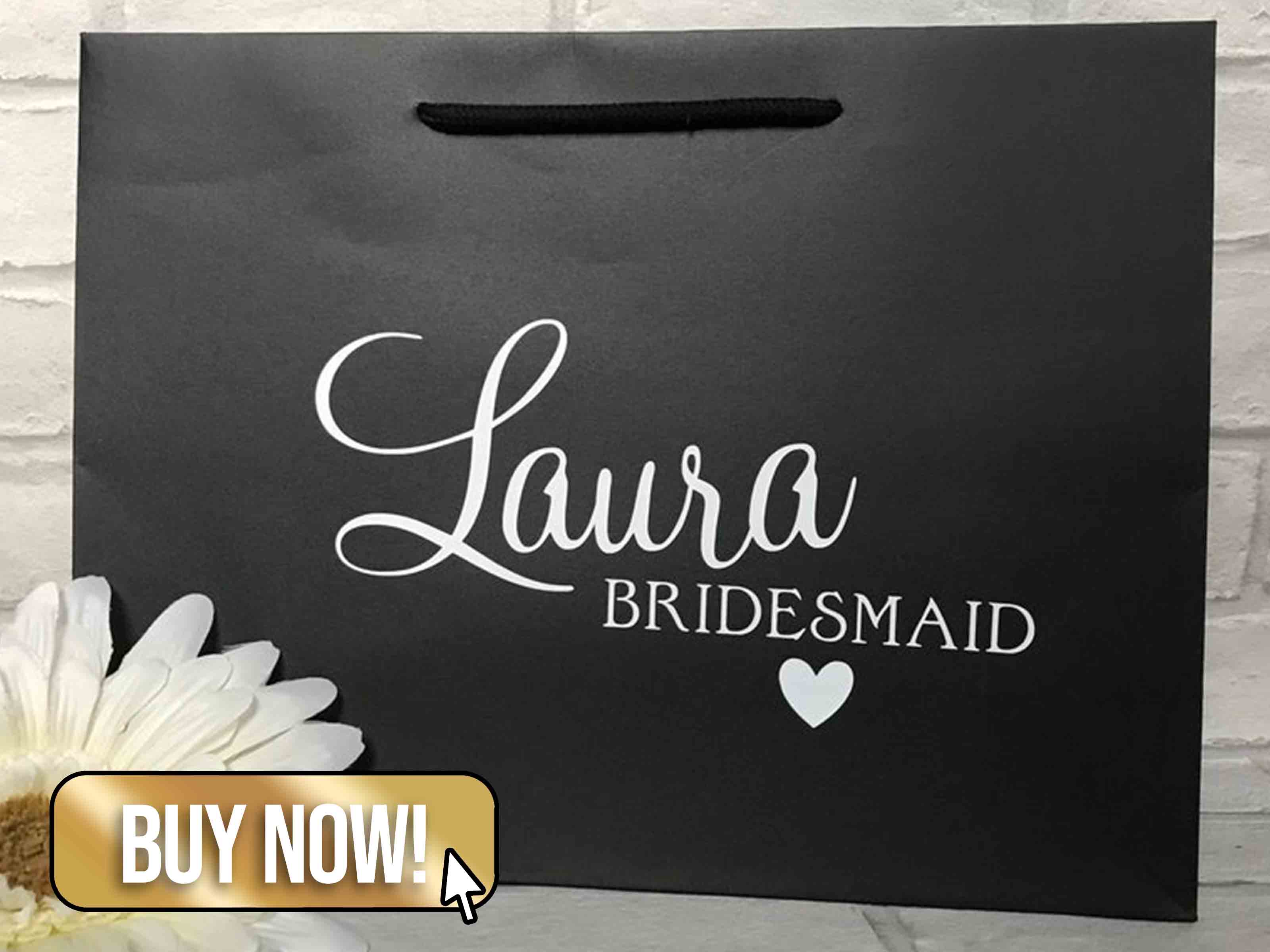 Bridesmaid Gift Bag Personalised - HandMadeByButtonRose