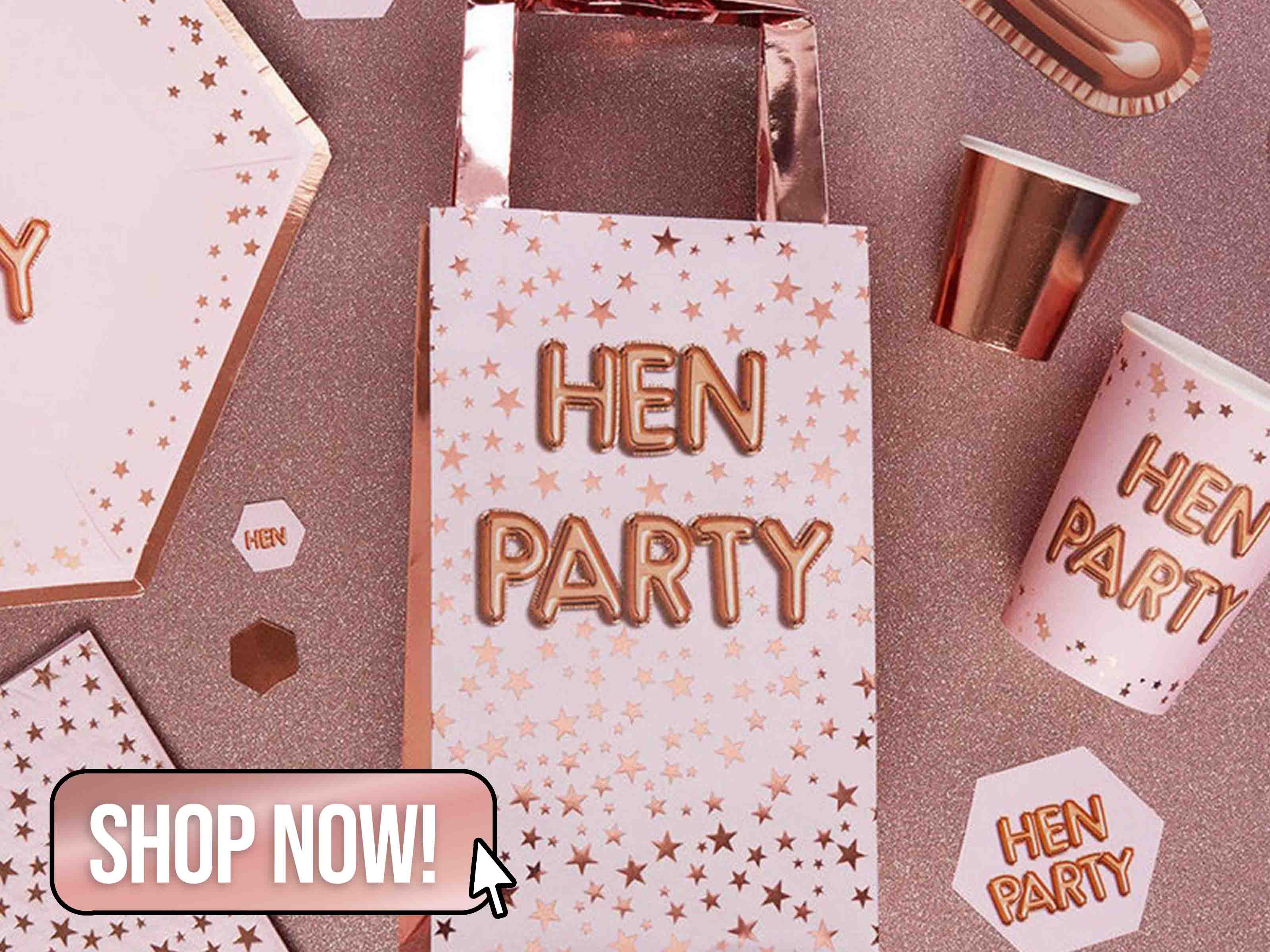 Pink & Rose Gold Hen Party Bag - PartyTouchesUK