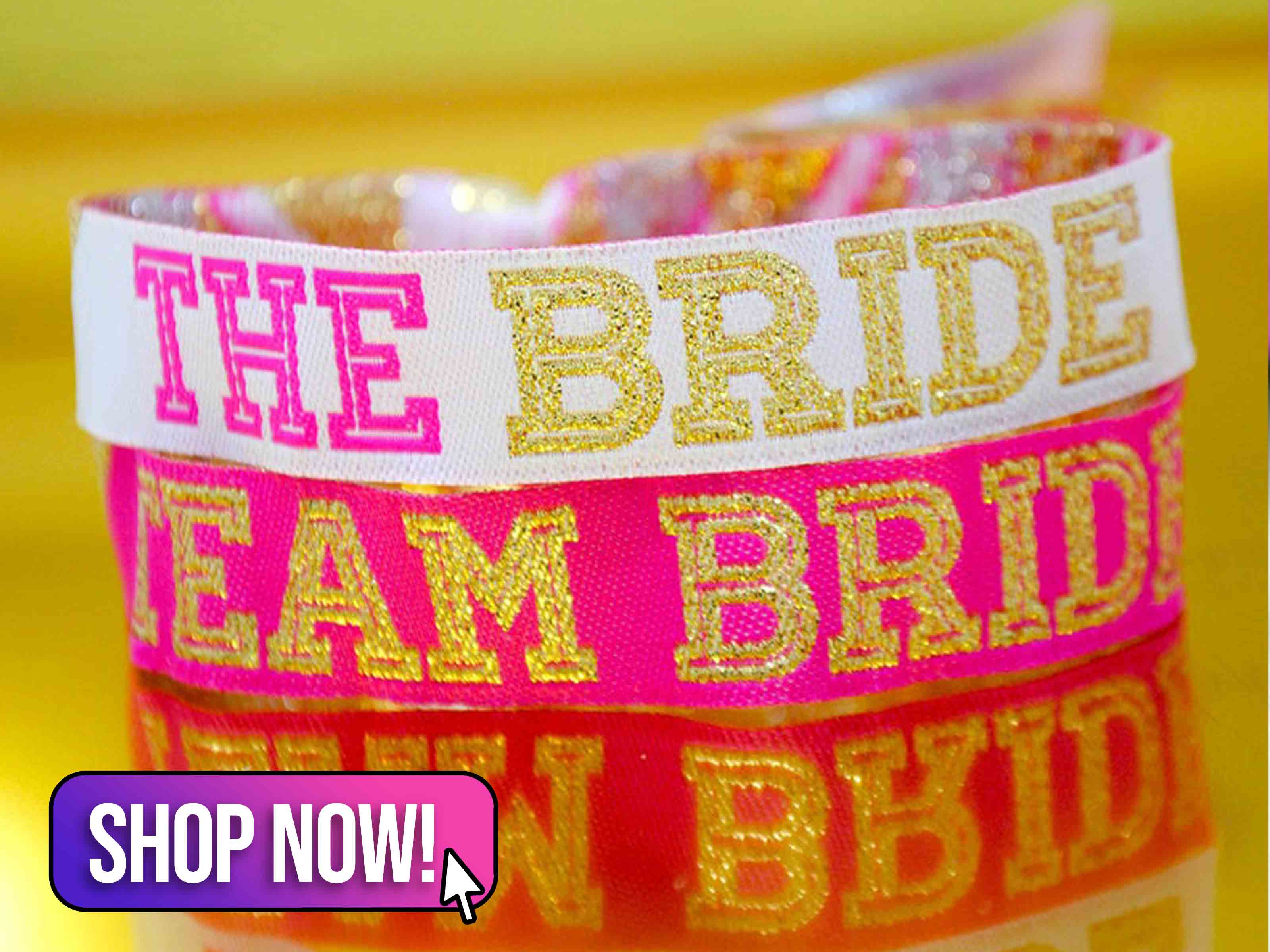 Team Bride Cheerleader Hen Party Wristbands - WedfestWeddings