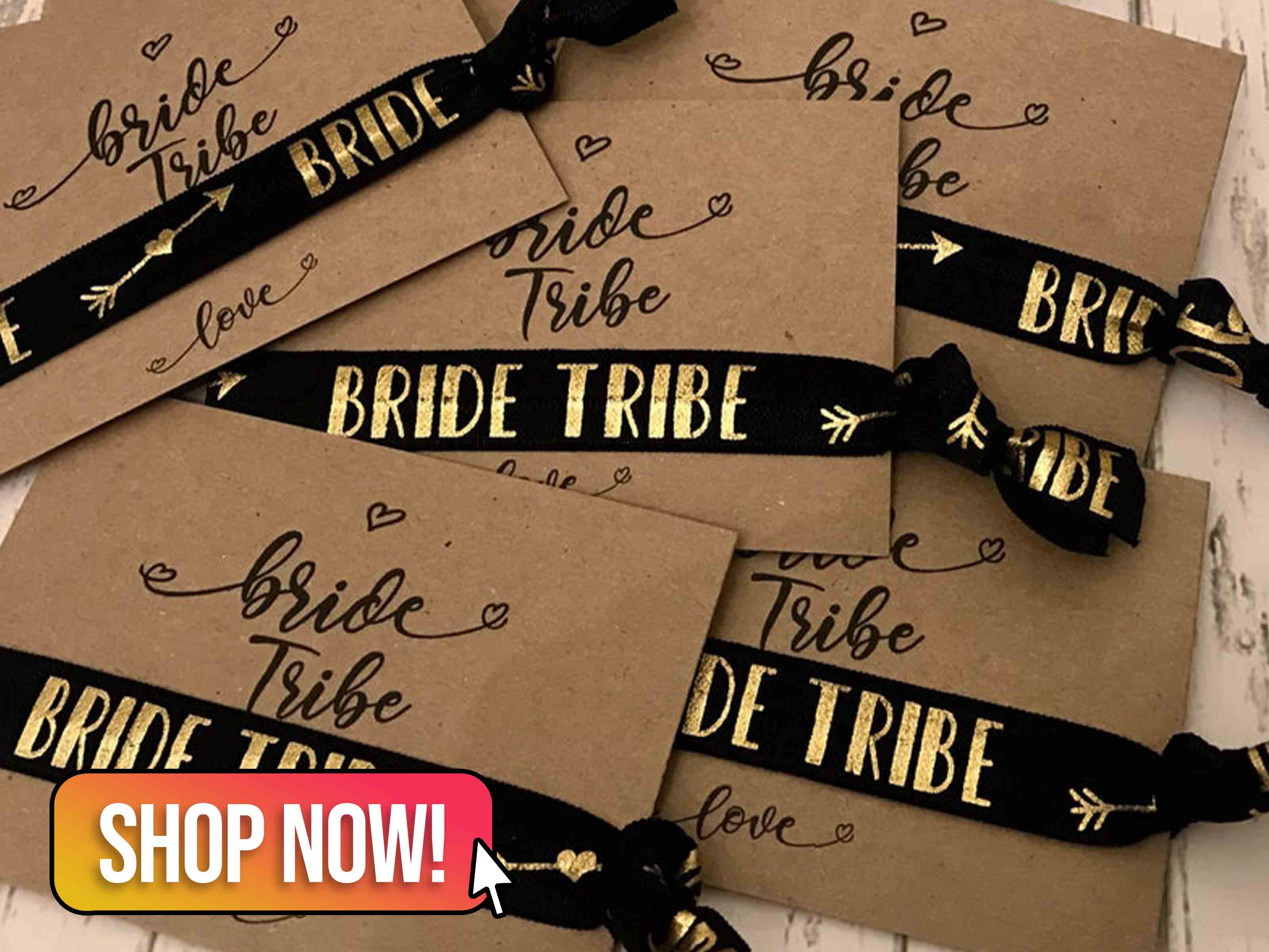 Bride Tribe Gold Wrist Band Bracelet - Hailthenails