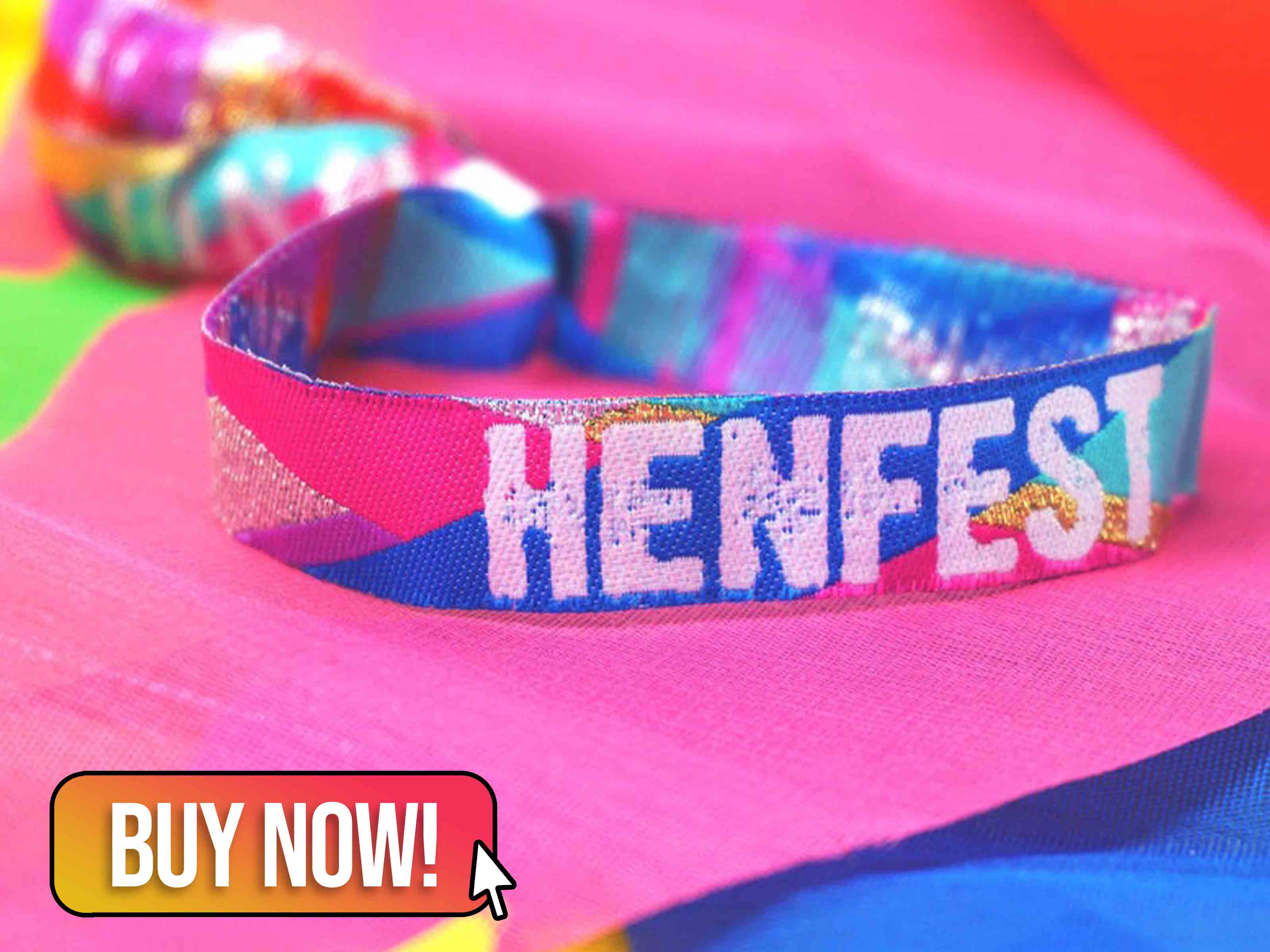 Henfest Multicoloured Hen Party Wristbands - WedfestWeddings