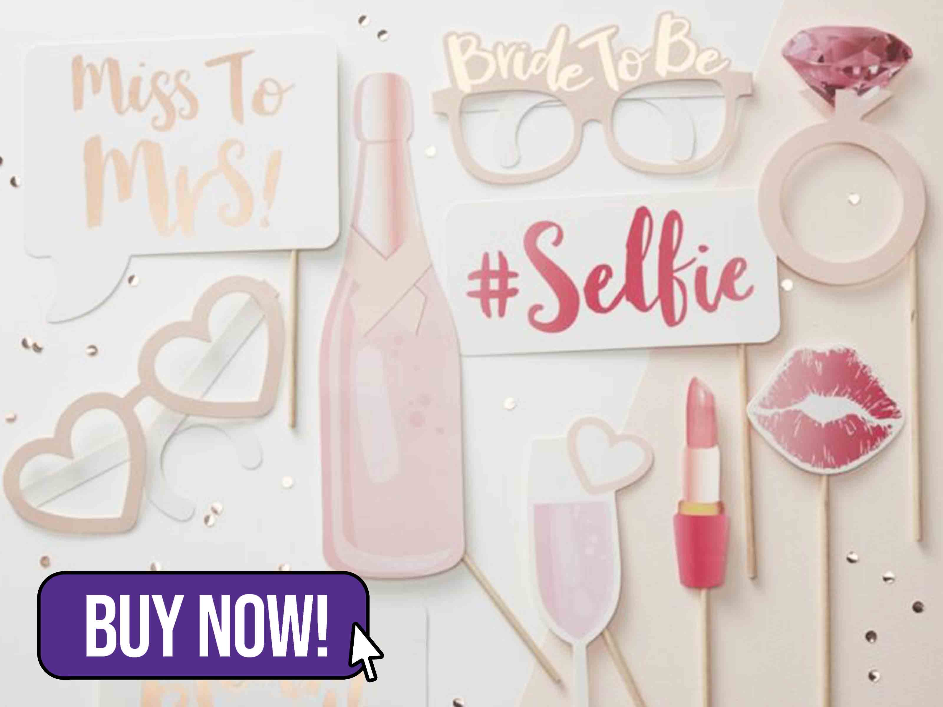 TEAM BRIDE HEN PARTY PHOTO BOOTH PROPS - Ginger Ray