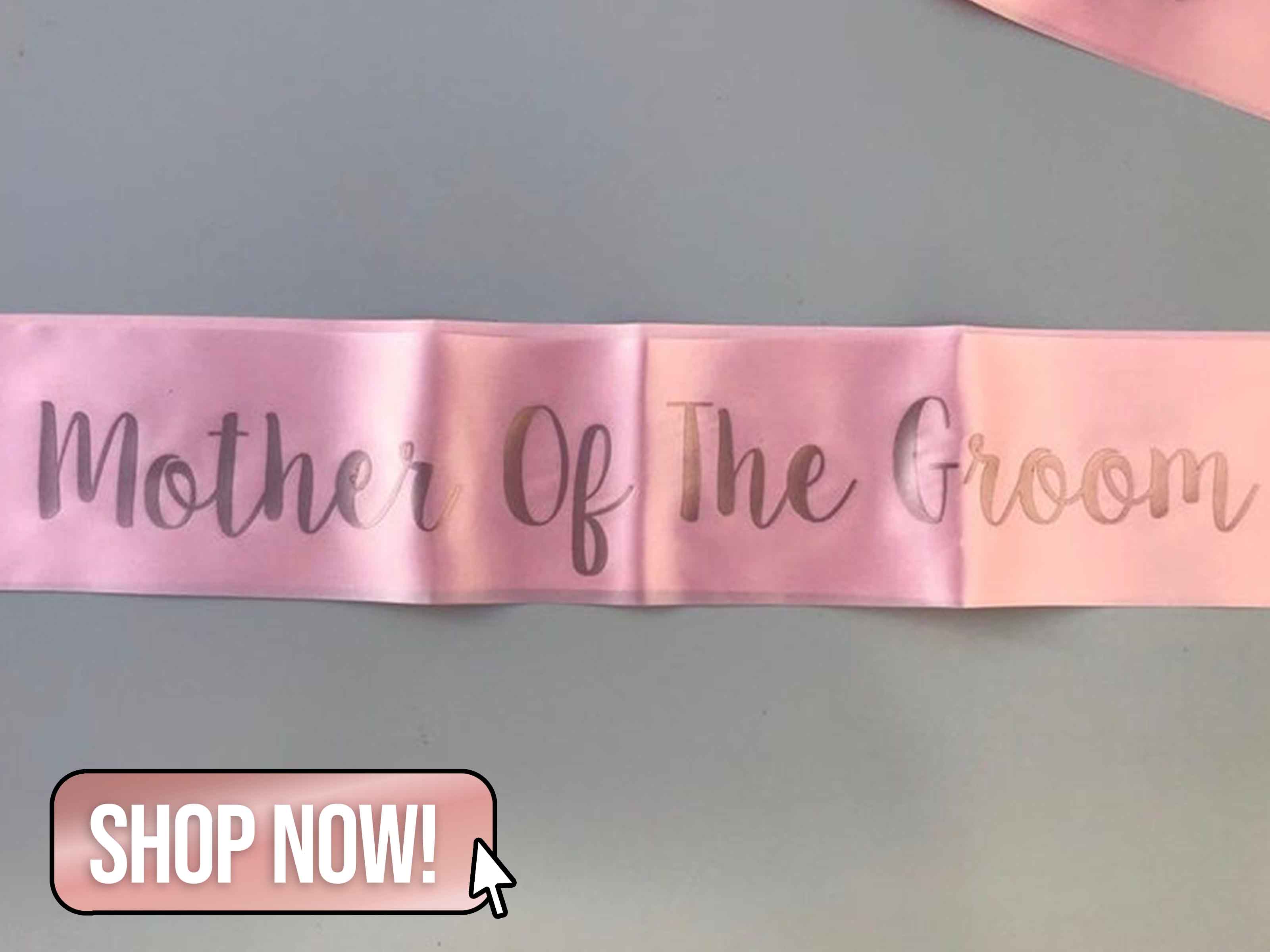 Pink Mother of the Groom Hen Party Sash - personaliseddiamante