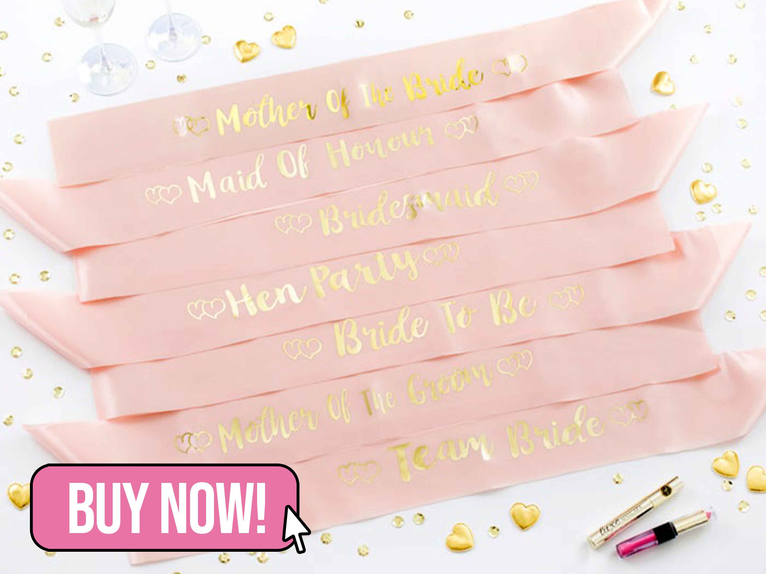 GOLD SILVER HOT PINK BULK BUY LOT HEN PARTY TEAM BRIDE SASH GIRLS NIGHT OUT DO 