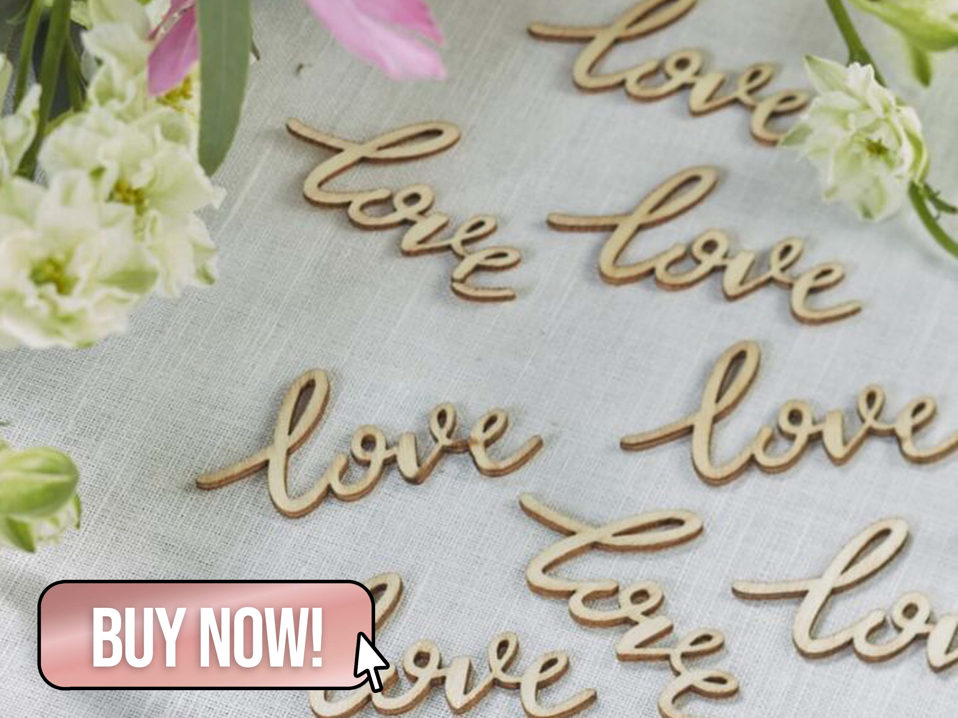 Wooden Love Wedding Table Confetti