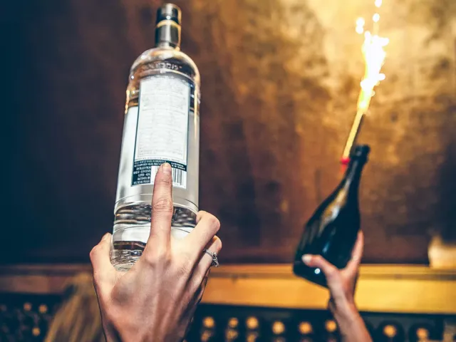 Nightclub Entry with Spirits