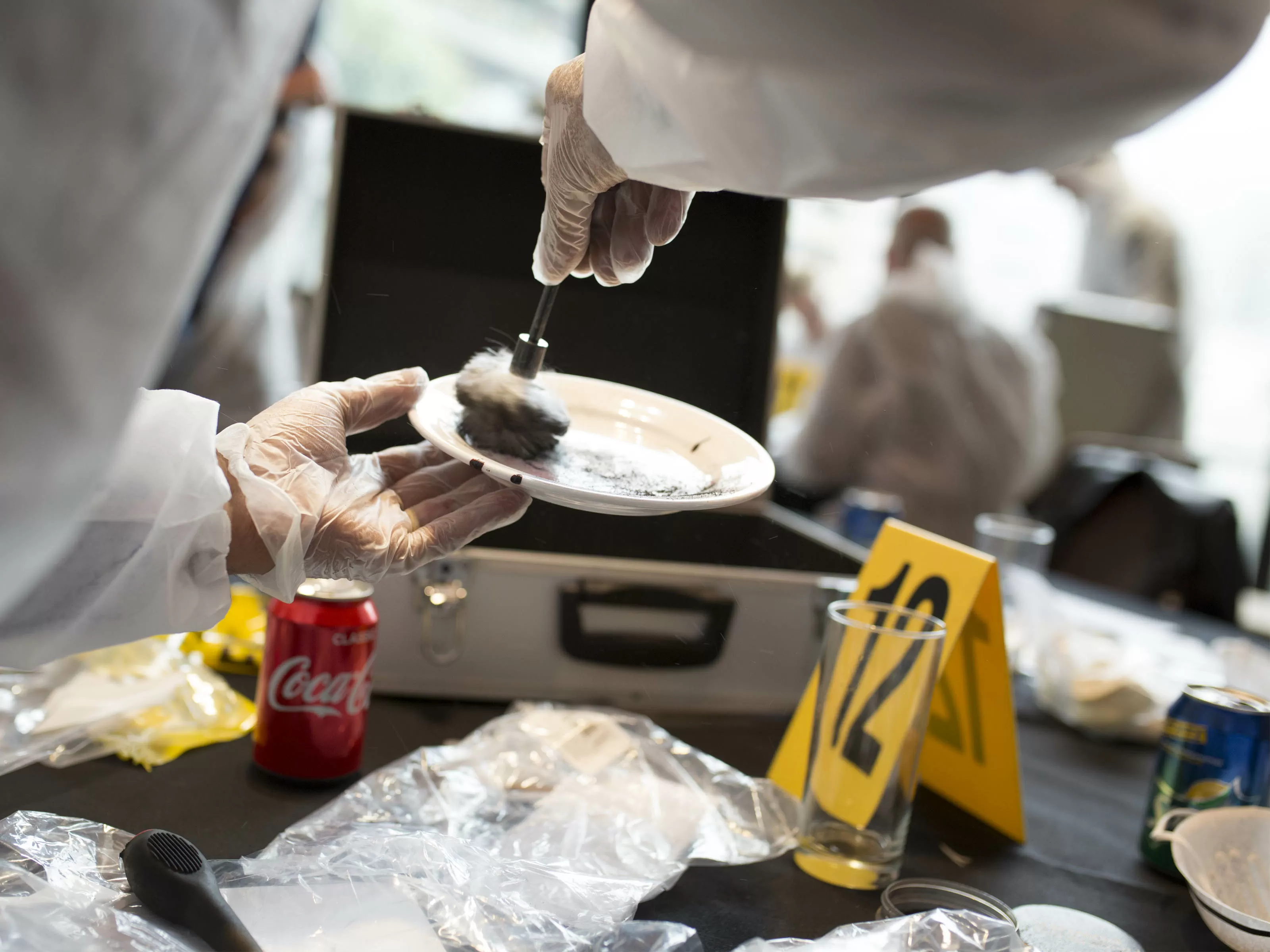 Team solving clues during CSI-style activity in Manchester