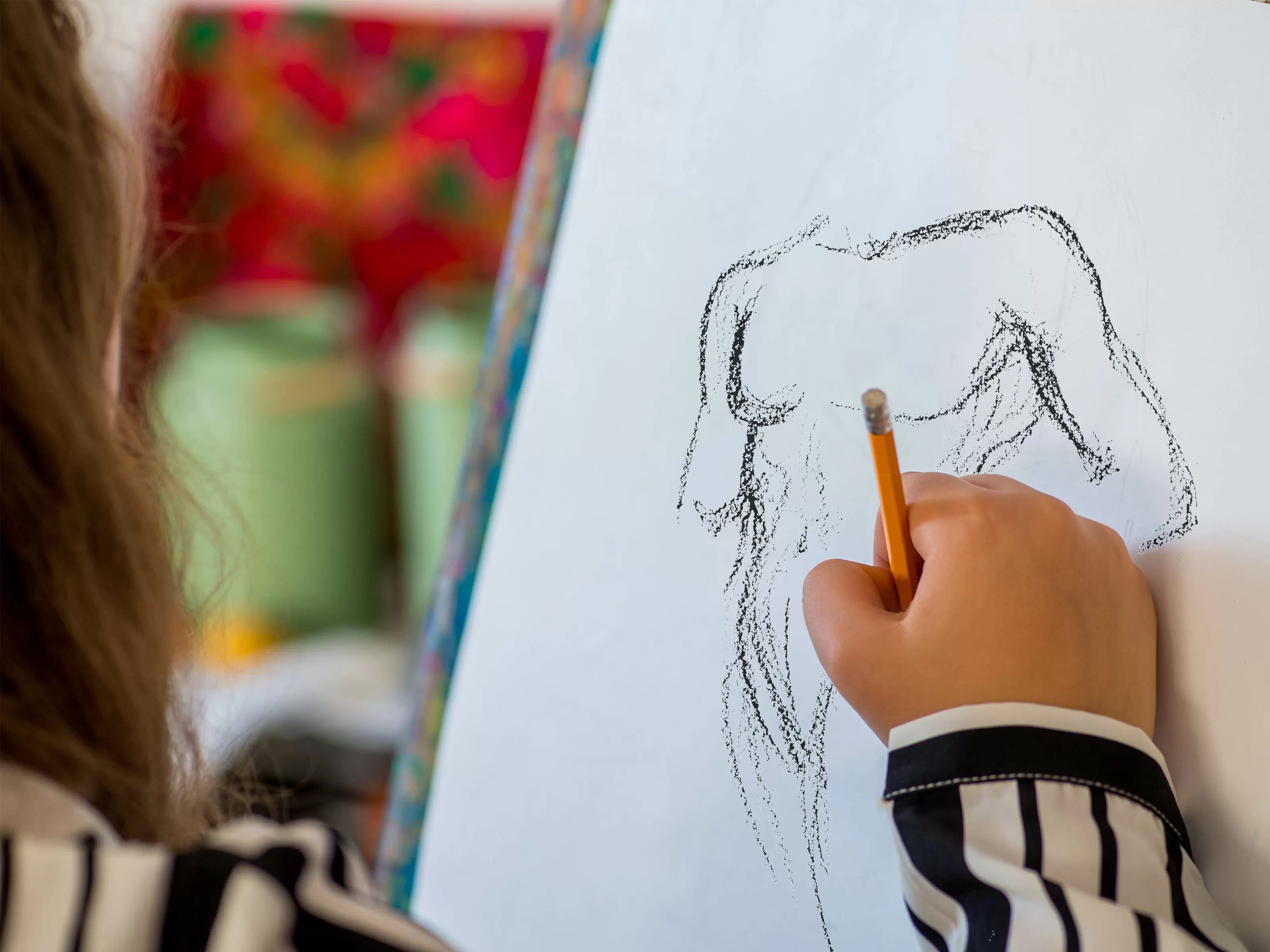 Creative life drawing session with team members sketching in Manchester